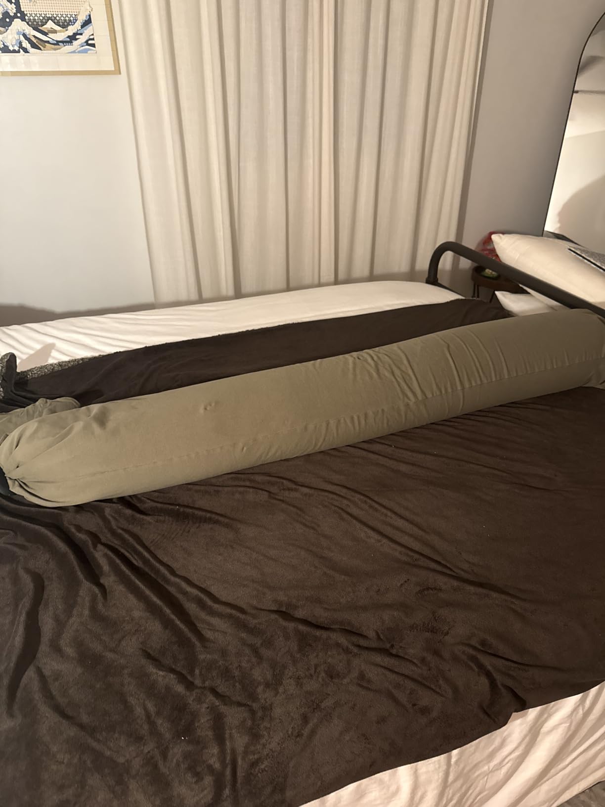 bbhugme Adjustable Pregnancy Pillow - Full Body Support for Side Sleeping - Adjustable Firmness and Shape - Supports Back, Legs, Belly, HIPS for Pregnant Women - Removable Cover - Stone customer photo 2