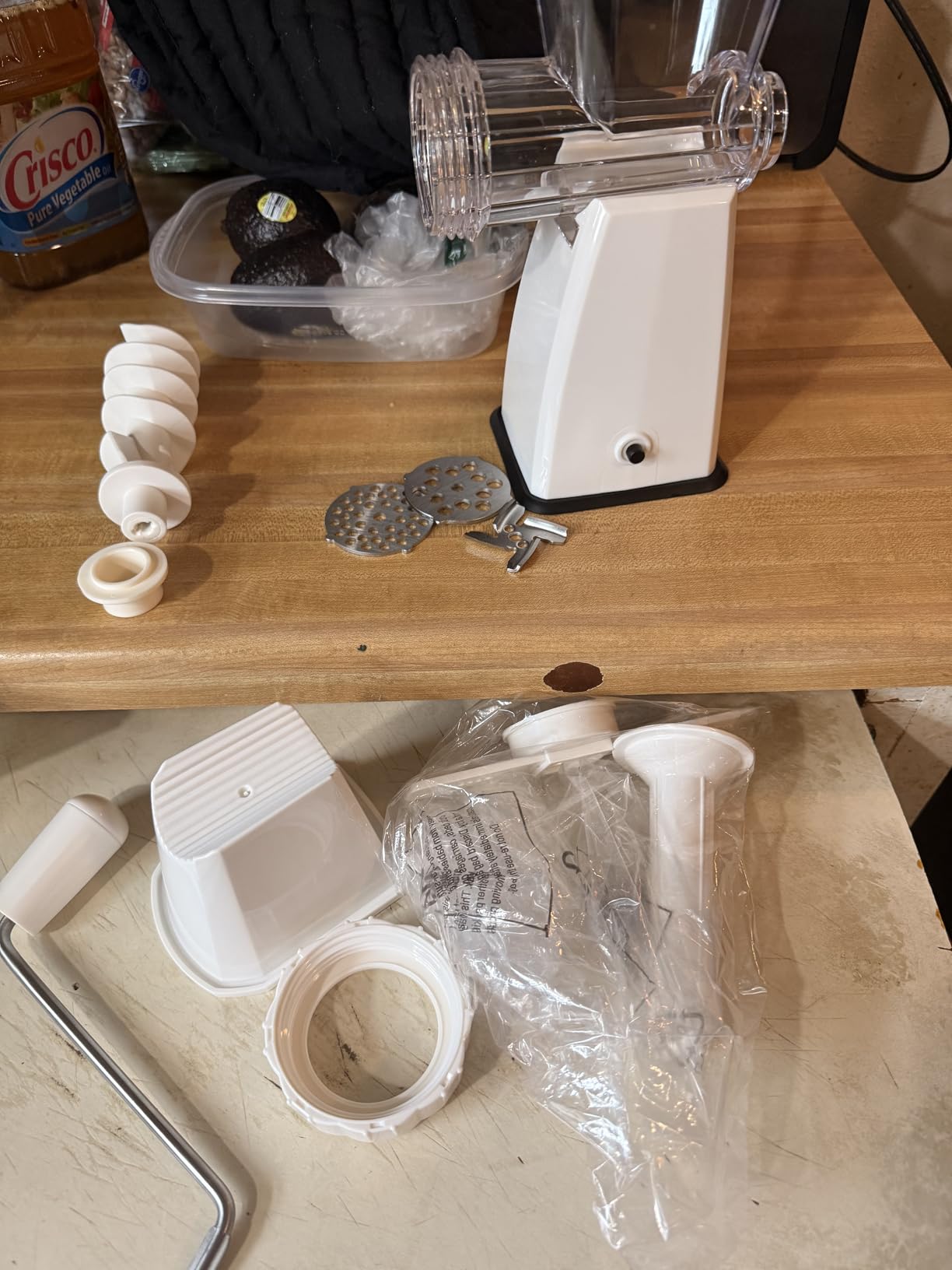 LHS Manual Meat Grinder with Stainless Steel Blades Heavy Duty Powerful Suction Base for Home Use Fast and Effortless for All Meats-White customer photo 2