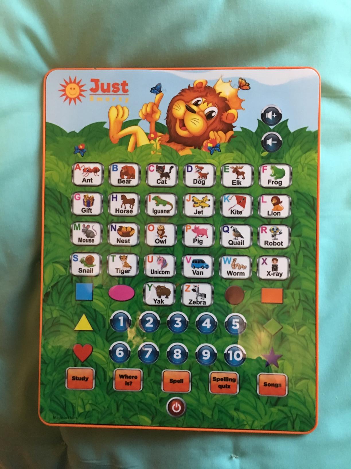 Just Smarty Alphabet Tablet to Learn Letters, ABC, Numbers, Shapes, Colors, Music & Words, Interactive Toddler Learning & Education Toys for Kids - Gifts for Age 3 4 5 Year Old Boys and Girls customer photo 2