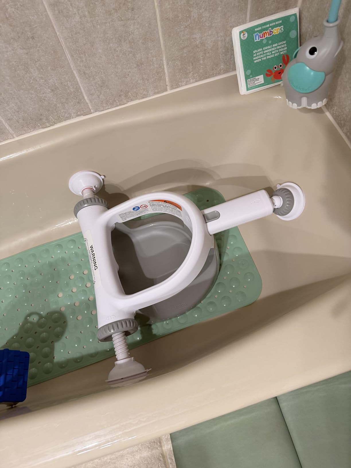 Ingenuity My Bath Seat for Sit-Up Baby Bathing, Sure & Secure Suction Cups, ASTM Safety Tested & Approved, Backrest for Assisted Sitting, Easy Setup & Storage, Gray customer photo 2