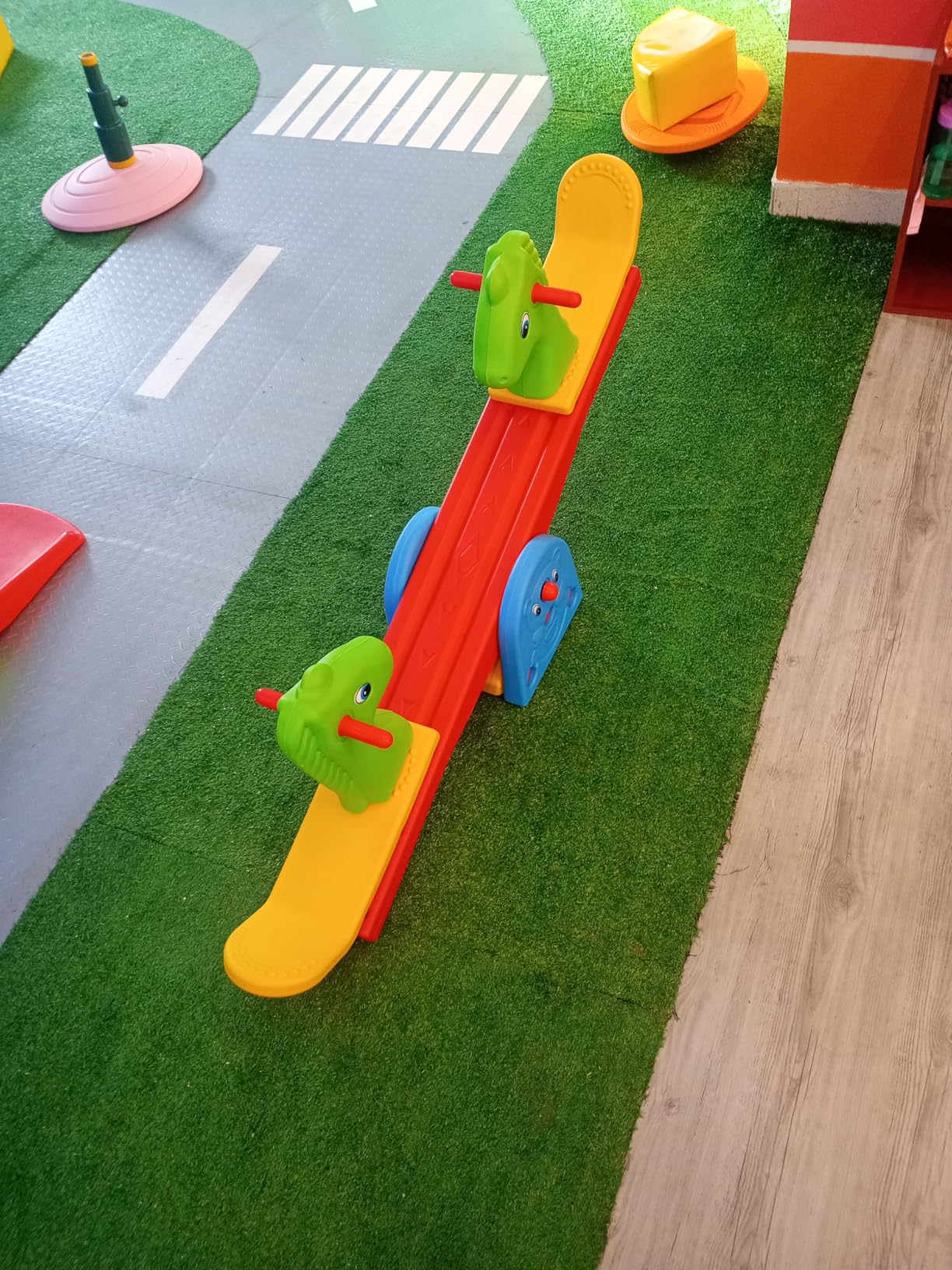 HEY! PLAY! Teeter Totter - See Saw for Backyard or Playroom with Easy-Grip Handles - Indoor or Outdoor Play Equipment for Toddlers customer photo 2