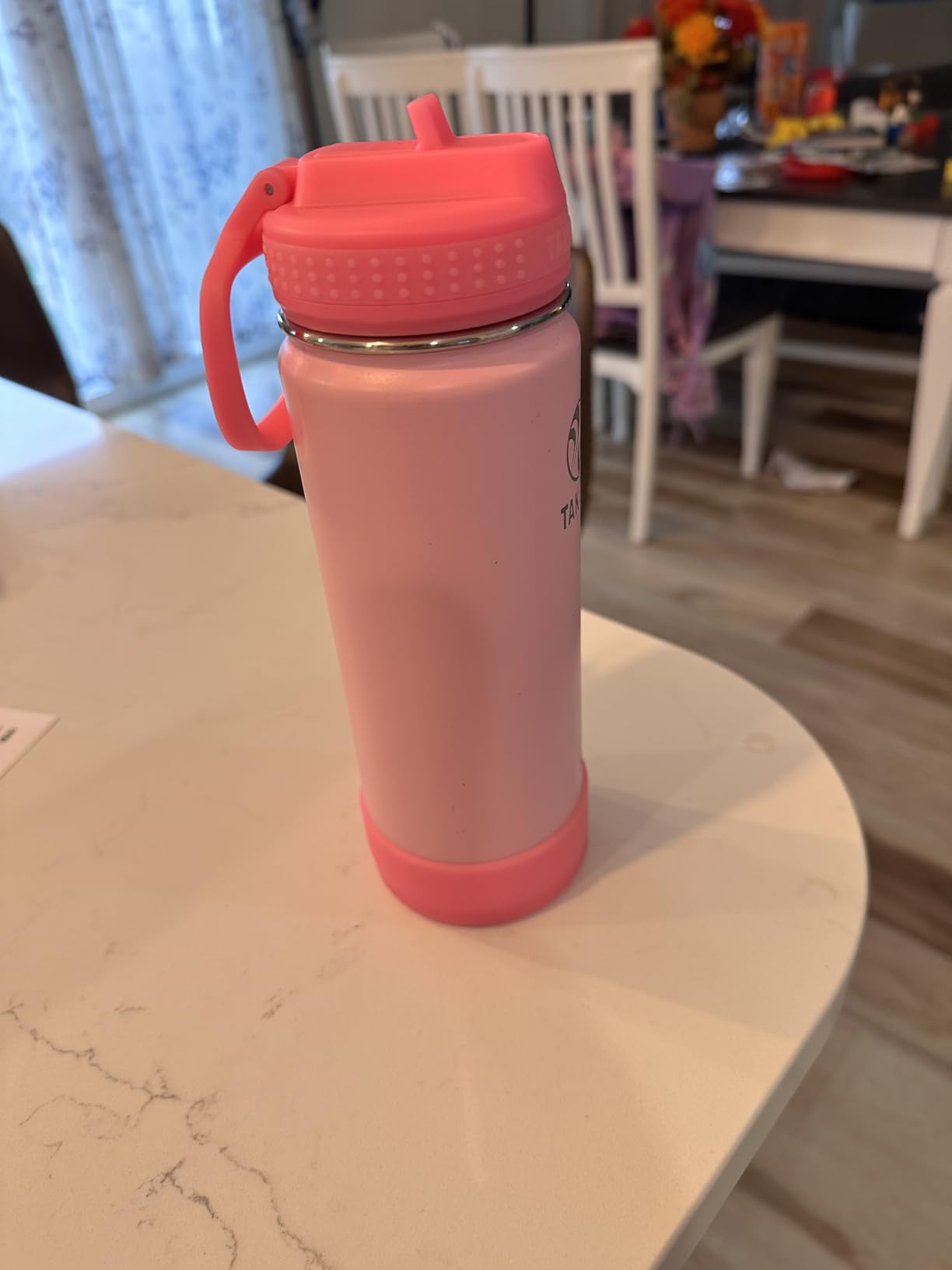 Takeya Actives Kids Water Bottle 14 oz Stainless Steel Double Wall Insulation BPA-Free Leakproof Straw Lid Easy Carry Handle Reusable Ideal for Boys and Girls, School, Sports - Seafoam customer photo 2