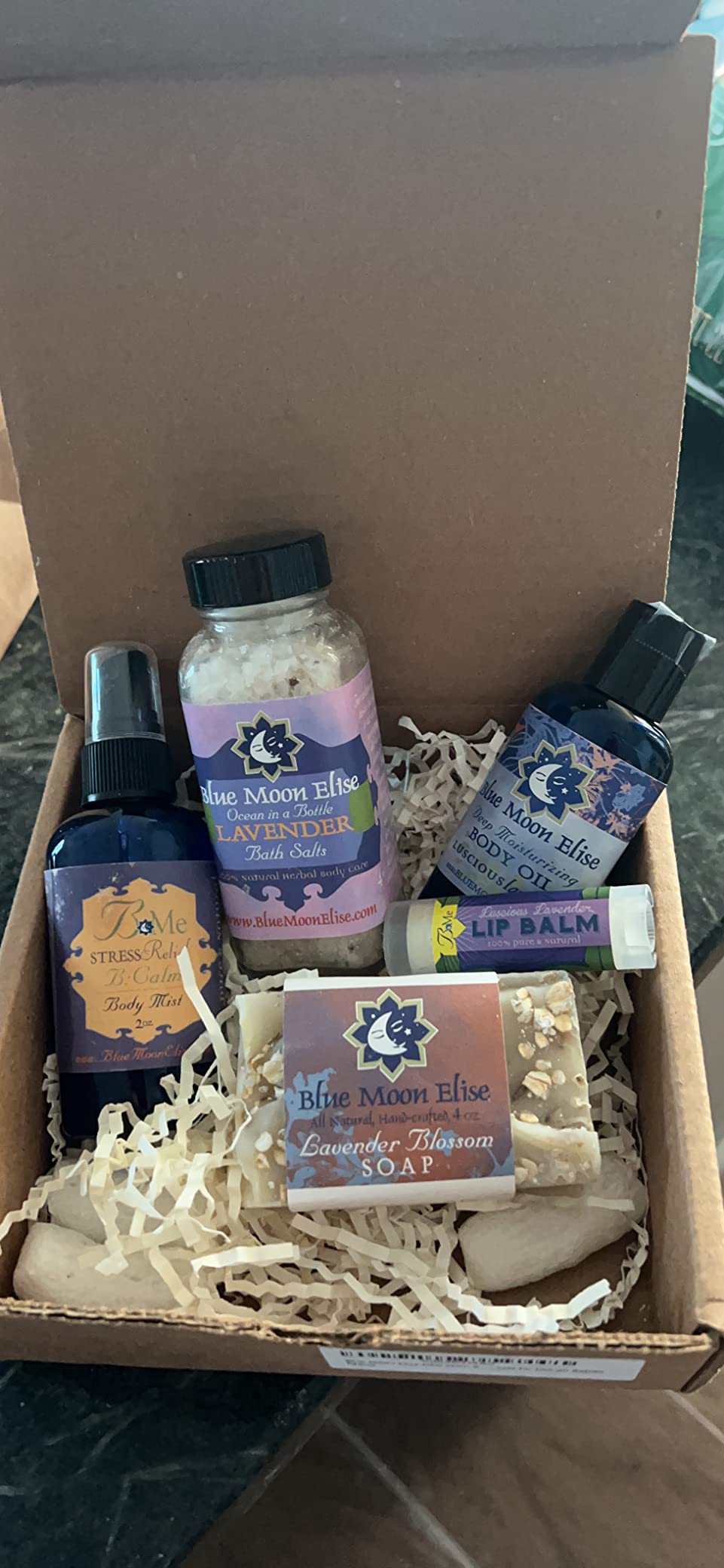 Blue Moon Elise New Mom Box, Natural Lavender Bath and Body Spa Gift Baskets for Women, New Mom Gifts for Women, Made from Pure Lavender Essential Oils, Safe for Use on Babies customer photo 1