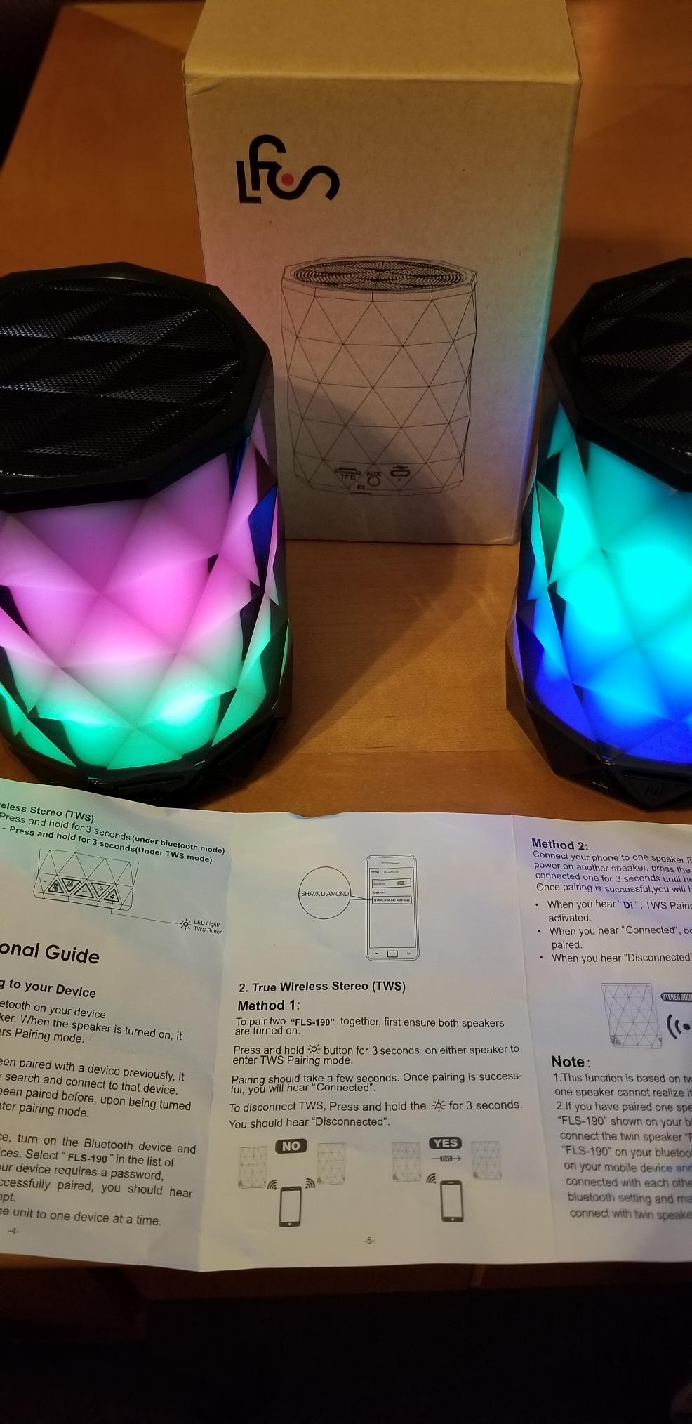 LFS Portable Bluetooth Speakers, Night Light Waterproof, Lightweight Portable Speakers for Travel, Pool, Beach, Biking, Kayak, Gifts for Kids, Women customer photo 2