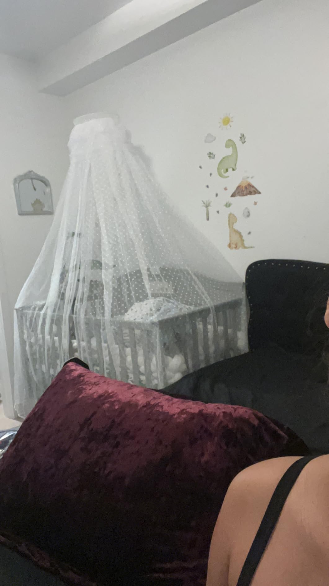 Baby Bed Canopy with Adjustable Clip-on Stand Baby Crib Cot Net Tent Hanging Dome Curtain Netting See Through Mesh Bed Cover Net Stand Rod customer photo 1
