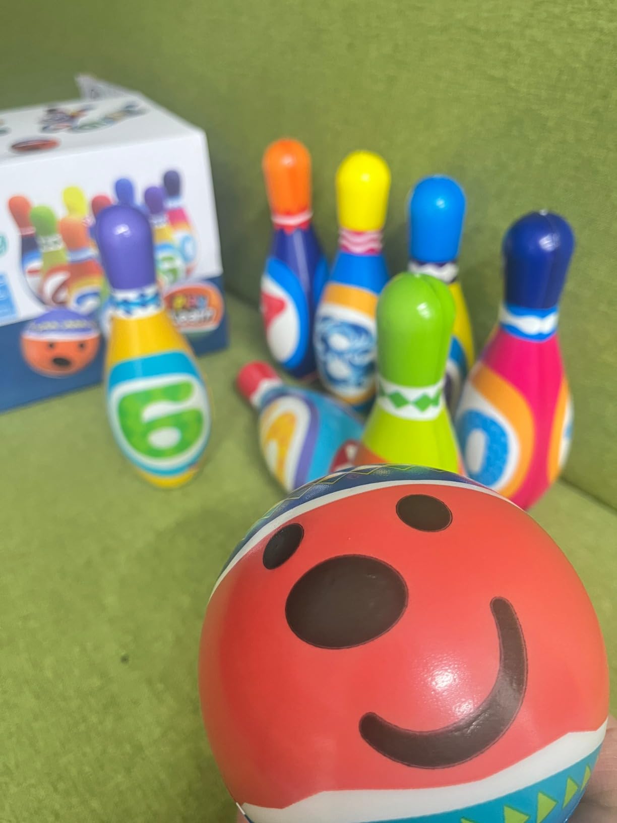 iPlay, iLearn Kids Bowling Toys Set, Toddler Indoor Outdoor Activity Play Game, Soft 10 Foam Pins & Two Balls Playset, Educational, Birthday Party Gift for 18 24 Months, 2 3 Year Old Children Boy Girl customer photo 1