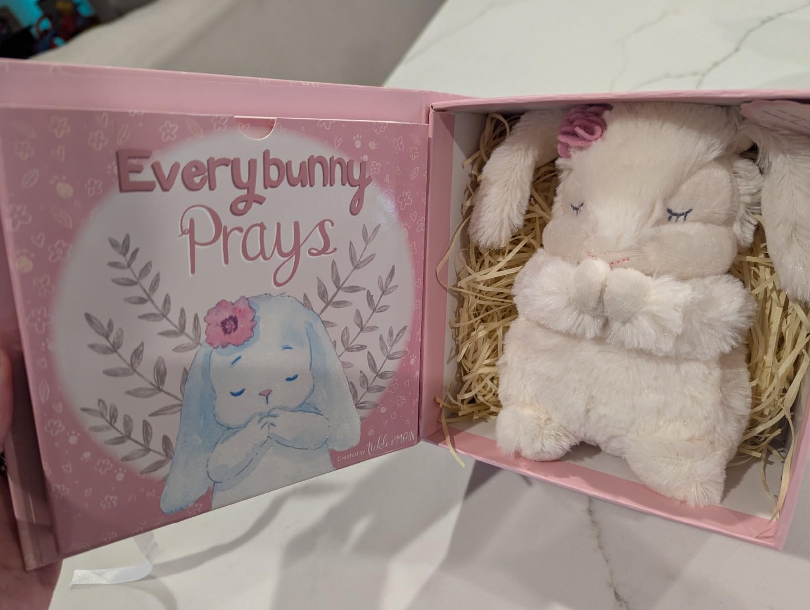 Tickle & Main Everybunny Prays Bunny Plush & Musical Prayer Toy for Christening Gifts for Girls - Pink, 7 in - Baby Dedication & Baptism Gifts for Girls with Illustrated Board Book customer photo 2