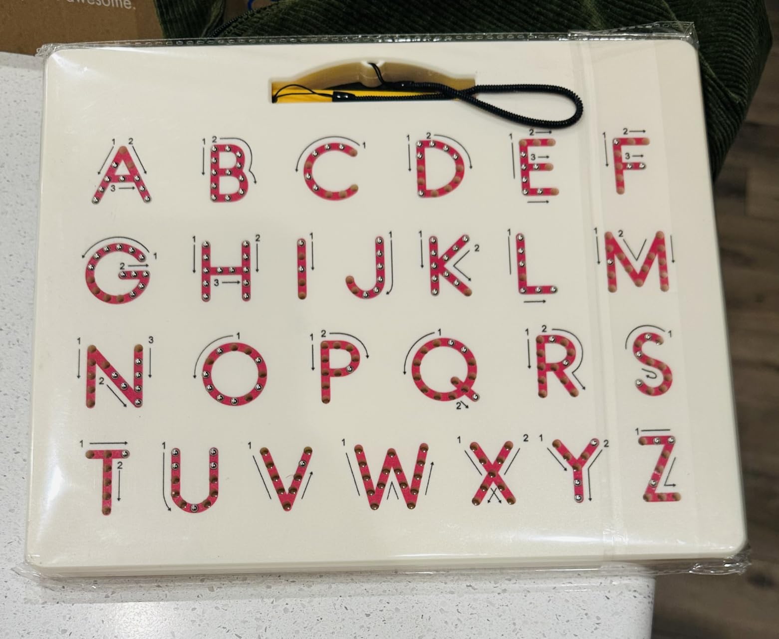 Magnetic Alphabet Tracing Board, ABC Magnetic Letter Board, Magnets Tablet Drawing Board Preschool Learning Toys for Kids customer photo 2