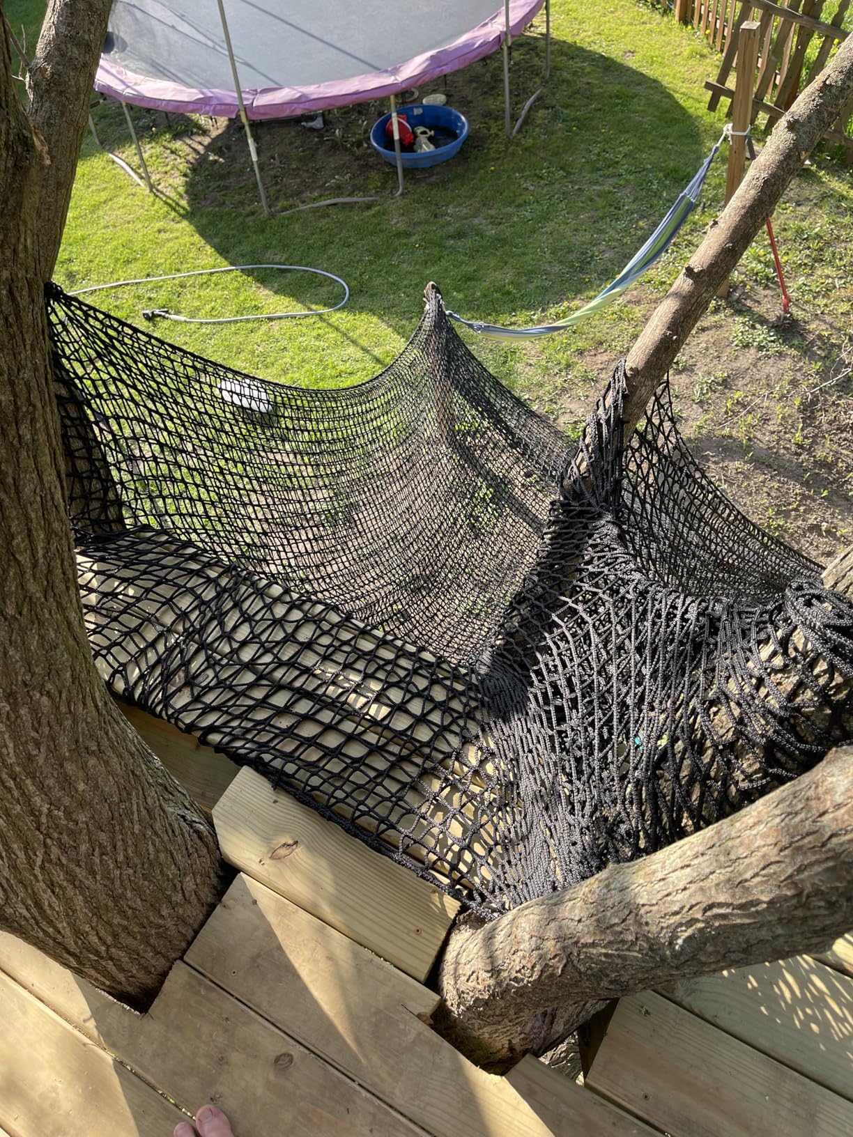 Aoneky Polyester 6.5' x 9.8' / 9.8' x 9.8' / 14.5' x 9.8' / 14.5' x 14.5' Playground Net - Kids Safety Net for Climbing Monkey Bar customer photo 1