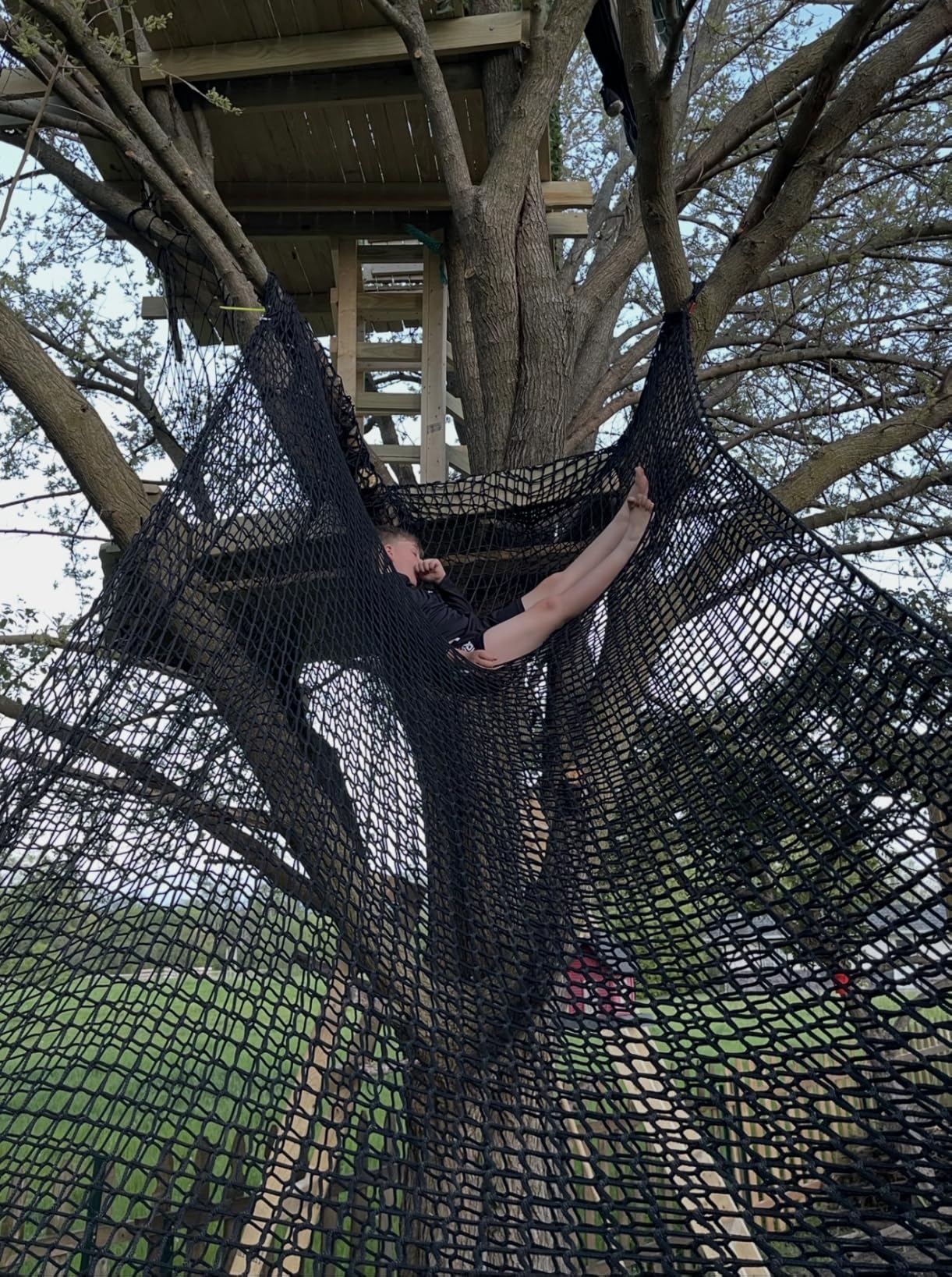 Aoneky Polyester 6.5' x 9.8' / 9.8' x 9.8' / 14.5' x 9.8' / 14.5' x 14.5' Playground Net - Kids Safety Net for Climbing Monkey Bar customer photo 2