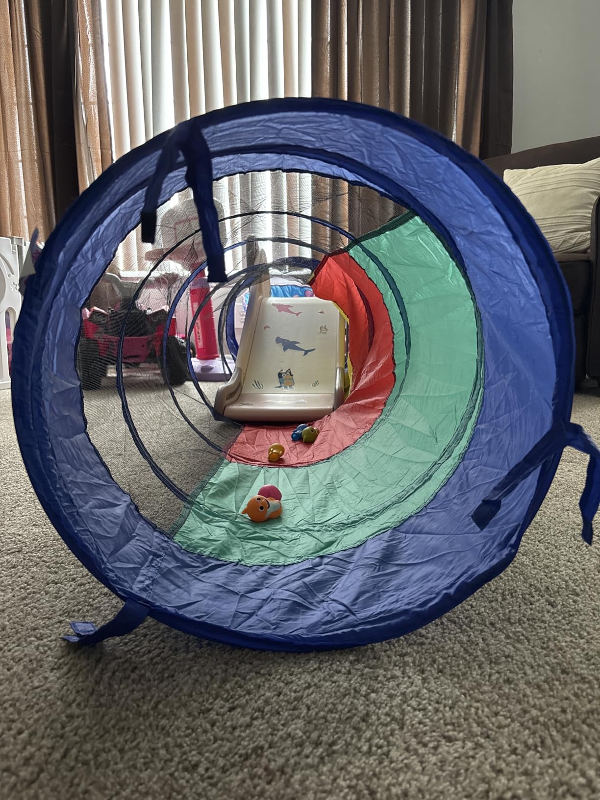 Kiddey Play Tunnel Pop Up Tunnel Toys for Toddlers, Kids Multicolored Tunnel for Indoor/Outdoor Fun (2 Pk) customer photo 1