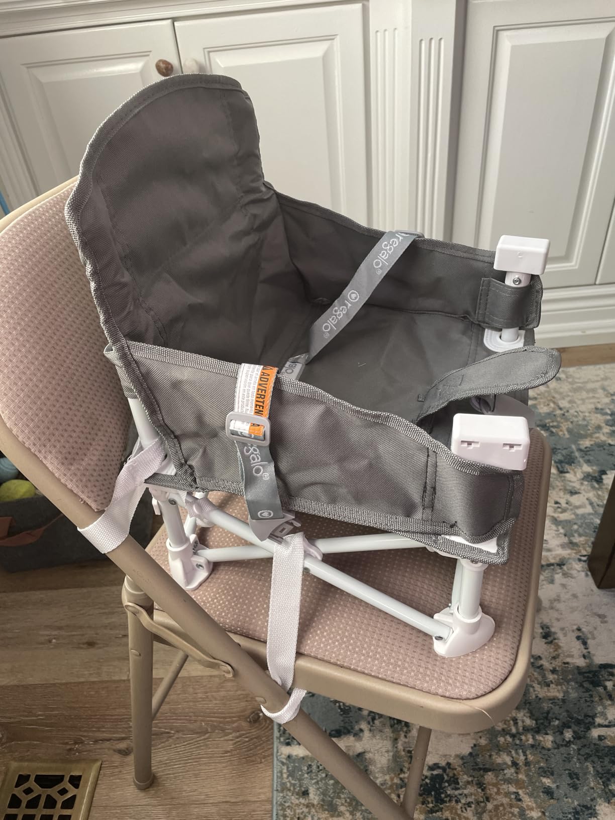 Regalo My Chair 2-in-1 Baby High Chair & Portable Travel Booster Seat, High Chair for Babies & Toddlers, Booster Seat for Kitchen Chair, Oversized Tray with Cup Holder, Gray customer photo 1