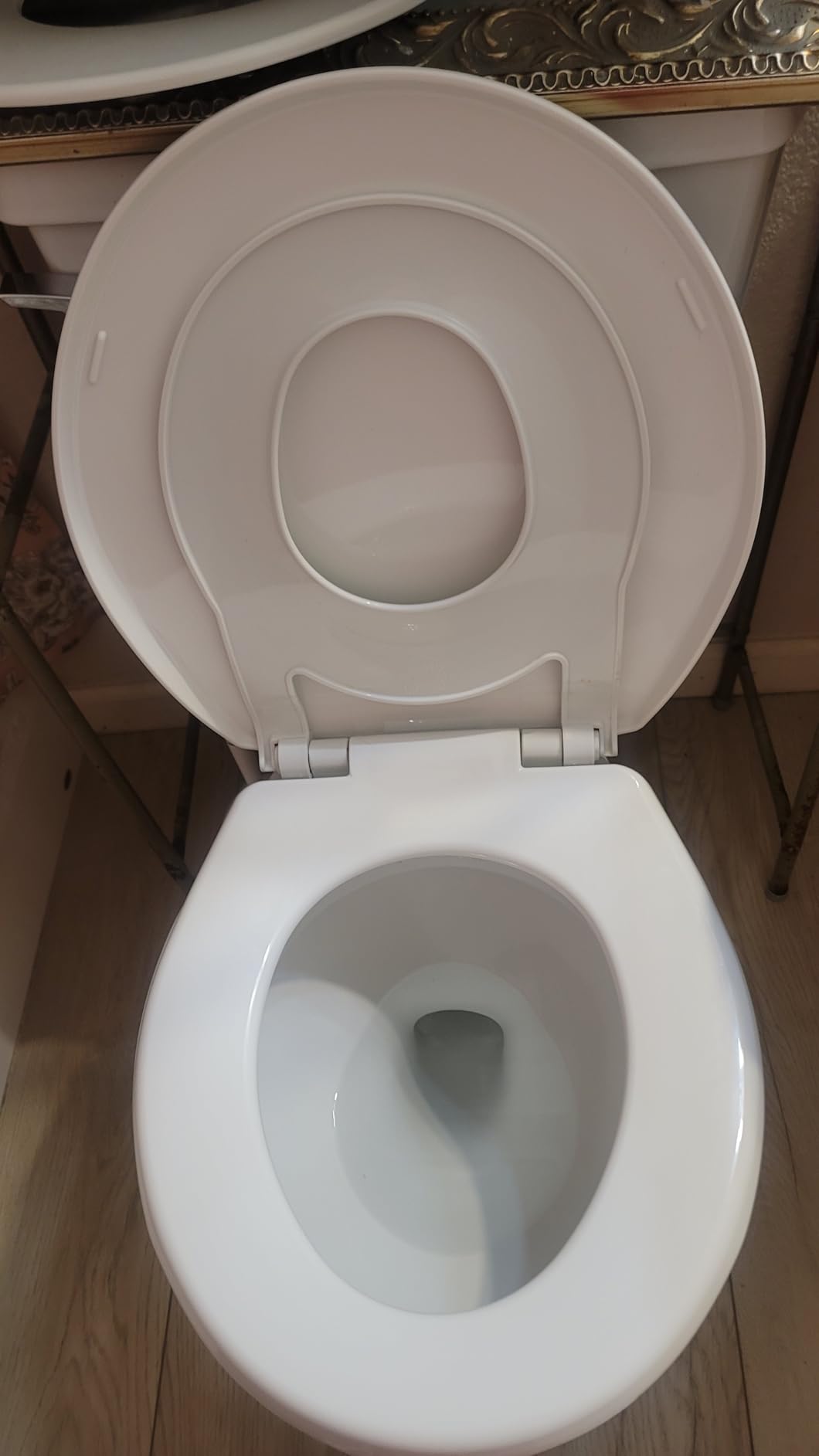 Little2Big Toilet Seat with Built-In Toddler Potty Training Seat, Slow Close, Easy to Install, Made in USA, ELONGATED, White customer photo 2