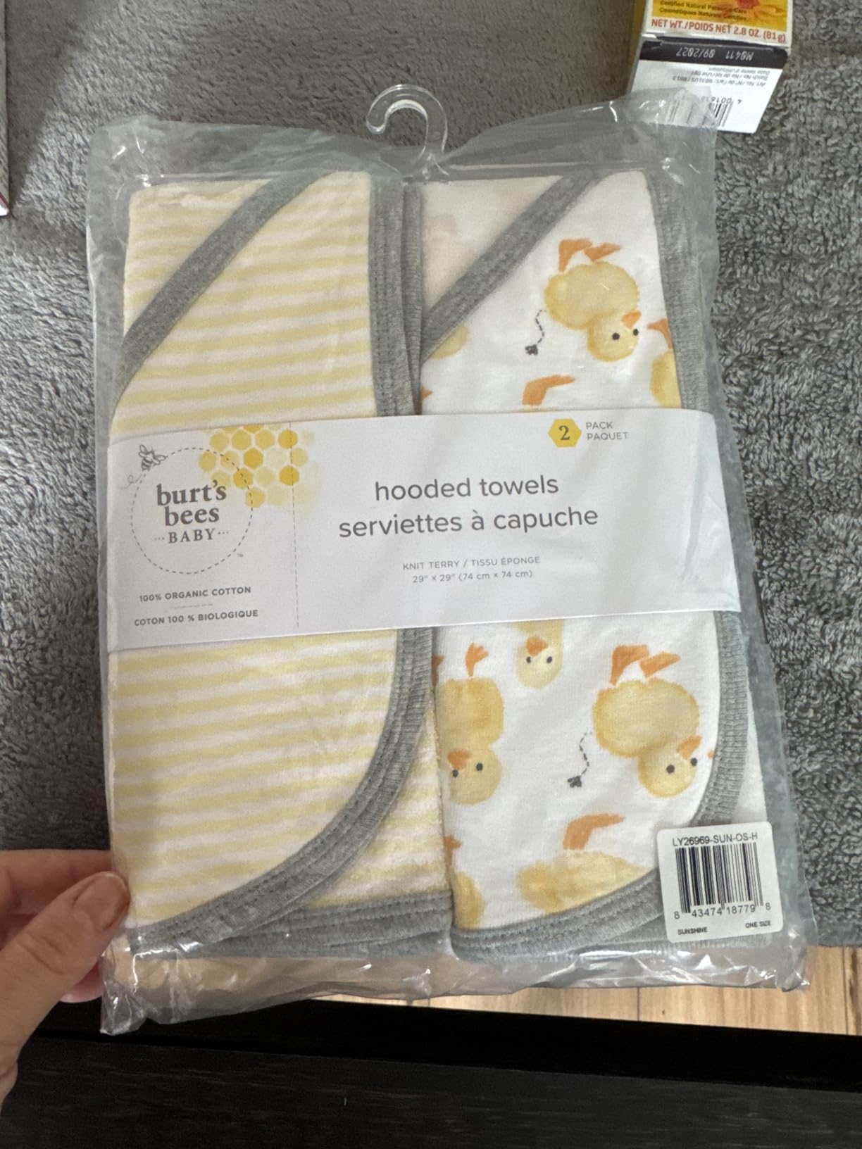 Burt's Bees Baby Infant Hooded Towels, Organic Cotton, Unisex Bath Essentials, Nursery Towel with Hood Set, 29 x 29 in, 2-Pack customer photo 1