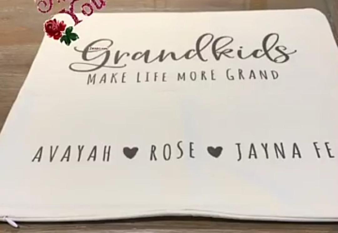 Personalized 'Grandkids Make Life More Grand' Throw Pillow Case - Custom for Grandma - 18x18 Inch Cotton Canvas Cushion Cover with Grandchildren's Names customer photo 1