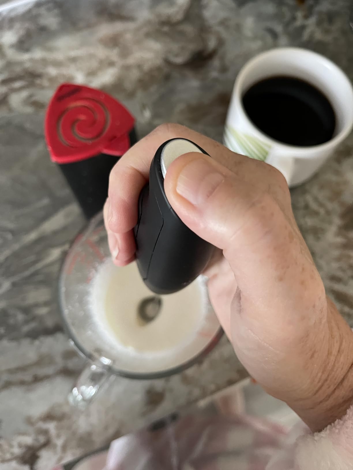 Zulay Kitchen Milk Frother Handheld Electric Whisk - Frother Wand, Durable Drink Mixer, Coffee Frother, Hand Blender, Frother for Protein Powder, Matcha & More - Black customer photo 2