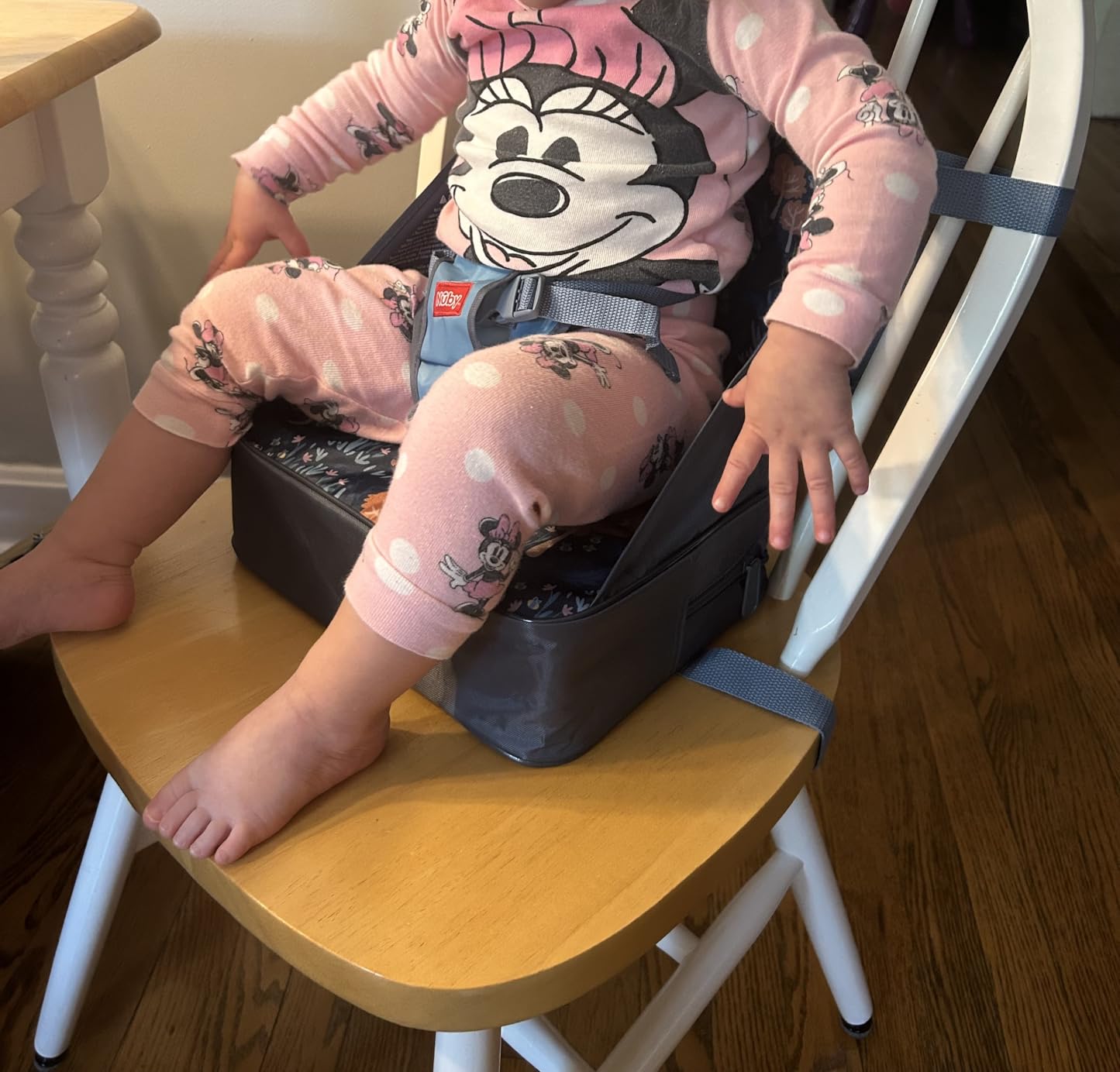 Nuby Easy Go Booster Seat for Kitchen Chair - Travel Booster Seat for Babies and Toddlers - 9+ Months - Holds up to 35 Pounds - Blue customer photo 1