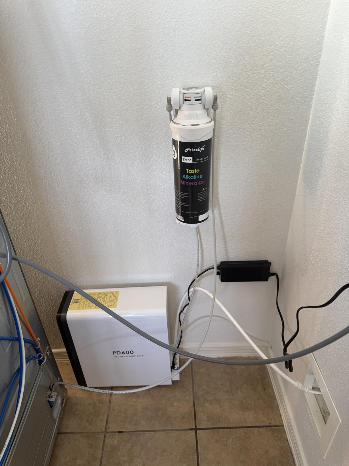 Frizzlife Reverse Osmosis Water Filter - Alkaline Mineral pH+, NSF/ANSI 58&53&42&372 Standard, 600GPD Tankless RO Reverse Osmosis System, Under Sink, 2:1 Pure to Drain, Reduce PFAS/PFOA, PD600-TAM3 customer photo 1