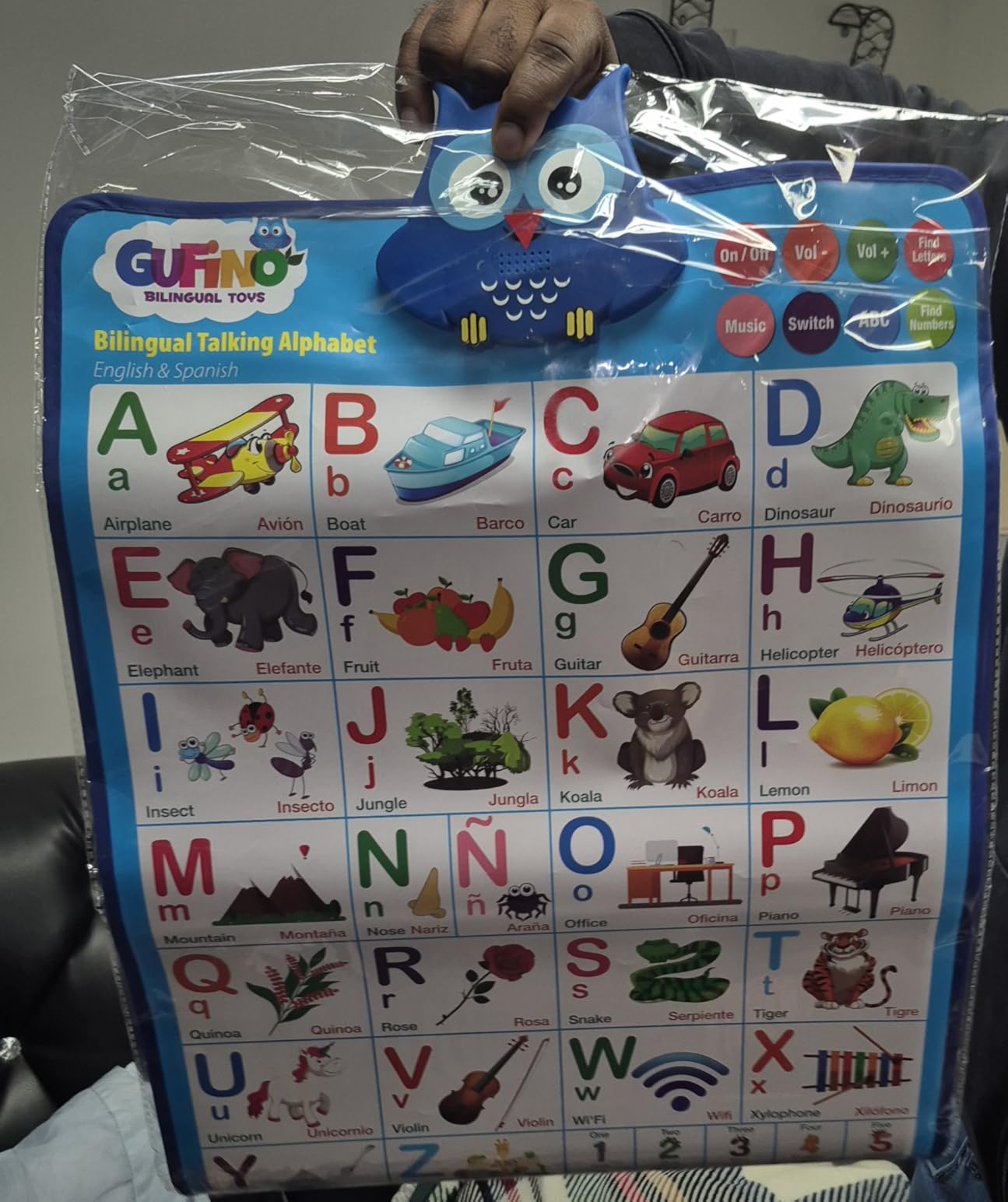 Bilingual Learning Toys - Spanish Toys for Toddlers 1-3, Interactive Number Toys, Numbers for Toddlers - Educational Talking Wall Chart for Kids customer photo 1