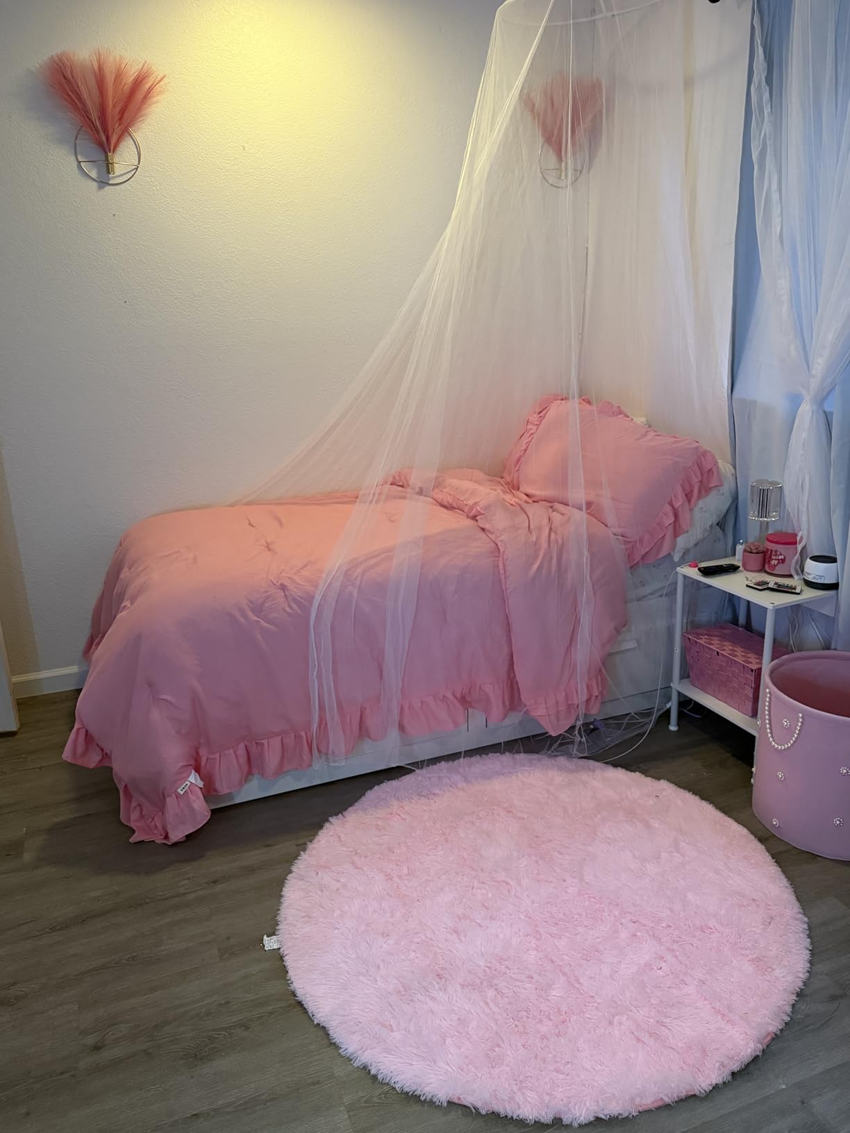 Mosquito Net Canopy Hanging Circular Curtain Netting for Single to King Size - Quick Easy Installation, Protects Baby Crib, Kid & Girls Bed customer photo 2