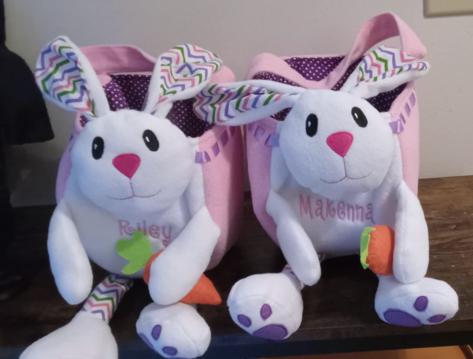 Personalized Plush Easter Bunny Basket with Custom Name (Blue) customer photo 1