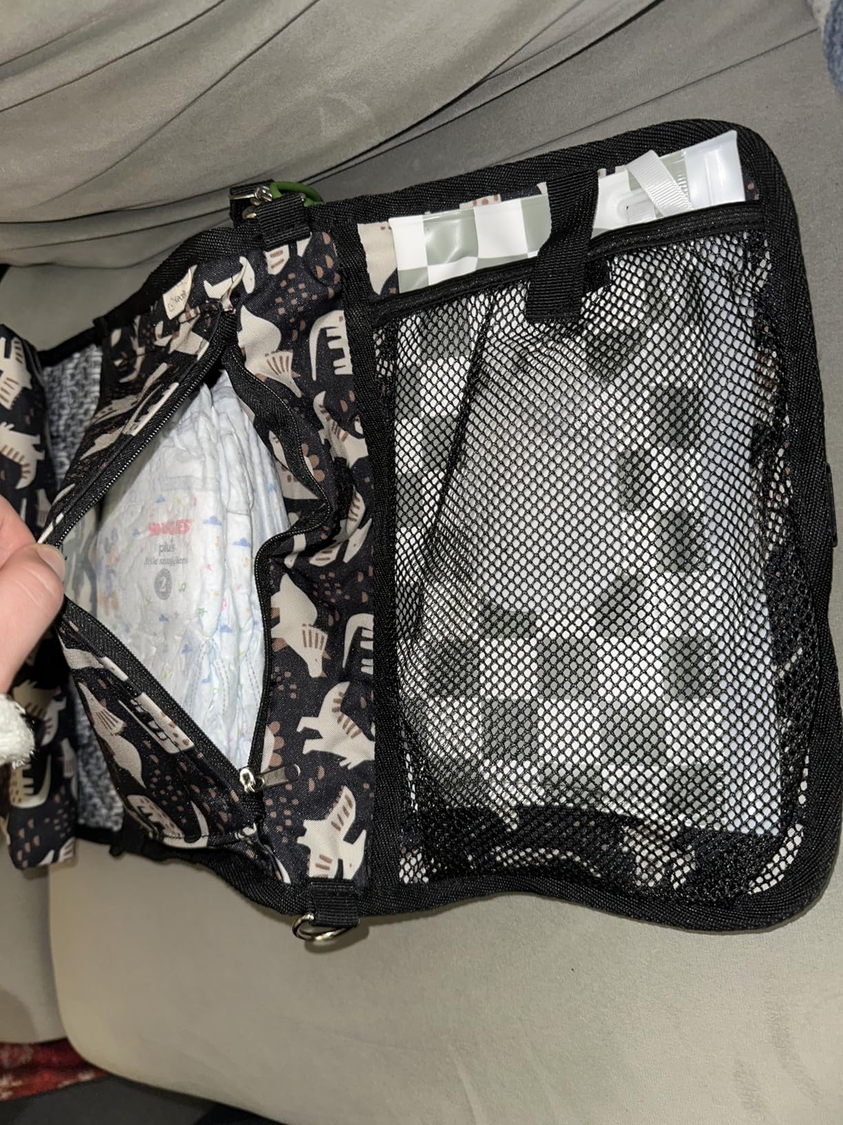 KeaBabies Portable Diaper Changing Pad, Travel, Car - Large Waterproof Baby Changing Mat, Wipeable, Padded, On The Go Travel Diaper Clutch Bag, Easy to Use Pockets for Newborn Essentials (Black Geo) customer photo 2