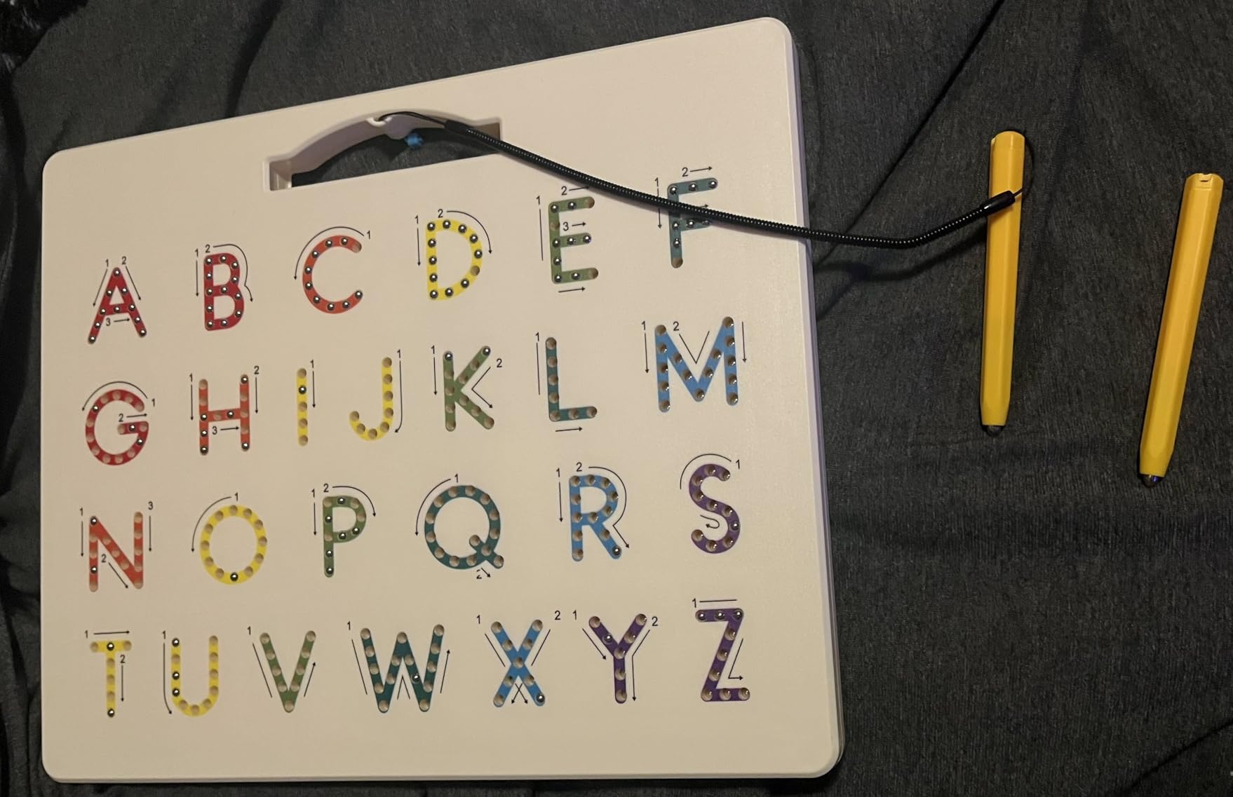CozyBomB Double Sided Magnetic Letter Board - 2 in 1 Alphabet Magnets Tracing Board for Toddlers ABC Letters Uppercase & Lowercase Practicing Gifts for Boys Girls Birthdays Christmas Holidays customer photo 2