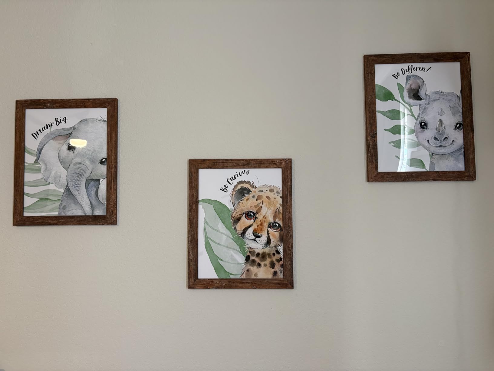 Baby Safari Animals Wall Art Prints - Nursery Decor - Set of 6-11x14 - Unframed - Watercolor customer photo 2