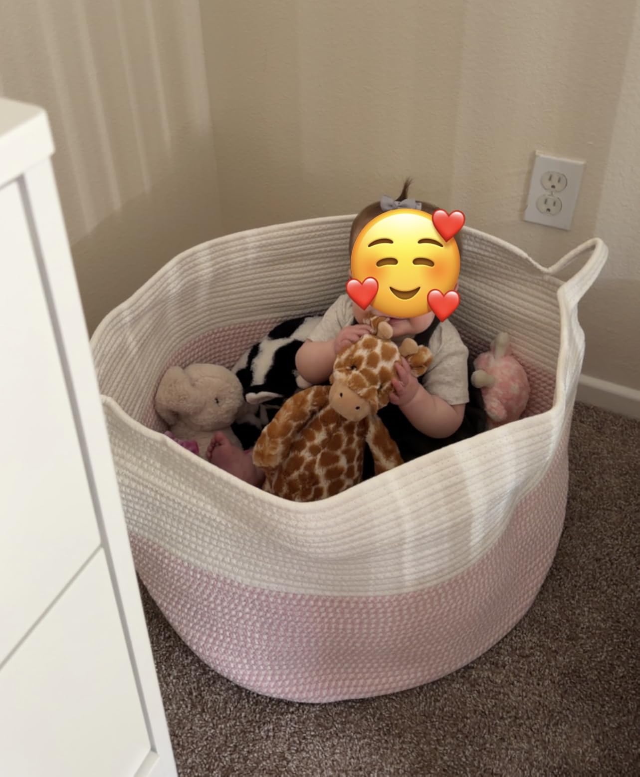 INDRESSME XXXLarge Blanket Basket for Living Room 21.7