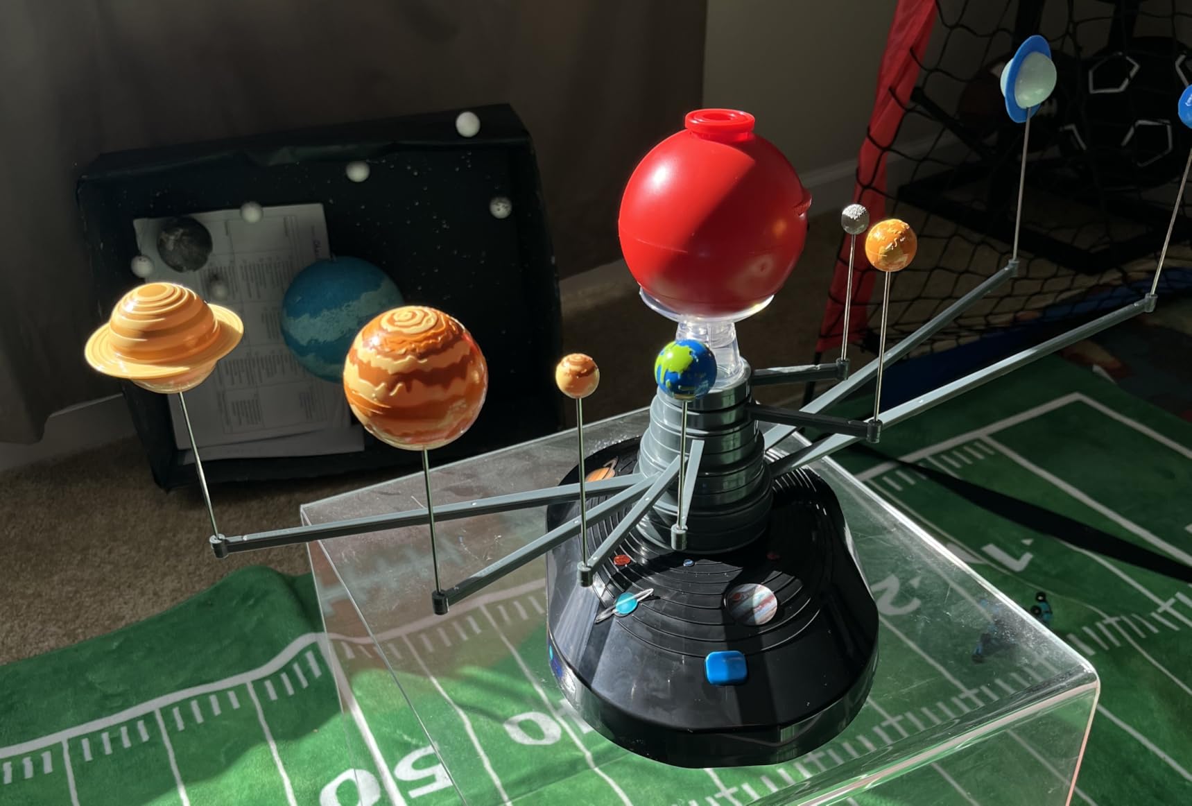 Playz Premium Solar System Model Kit for Kids - 4 Speed Motor, HD Planetarium Projector, 8 Painted Planets & 8 White Foam Balls with Paint and Brush for a Hands-On STEM DIY Project for Space Toys customer photo 1