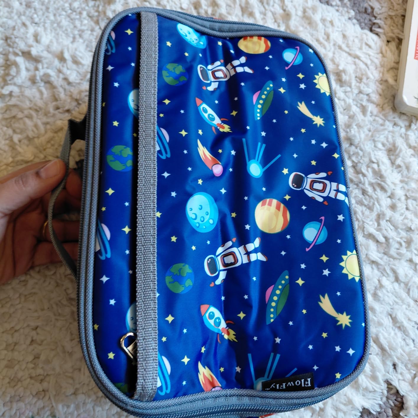 FlowFly Kids Lunch box Insulated Soft Bag Mini Cooler Back to School Thermal Meal Tote Kit for Girls, Boys, Astronaut customer photo 1
