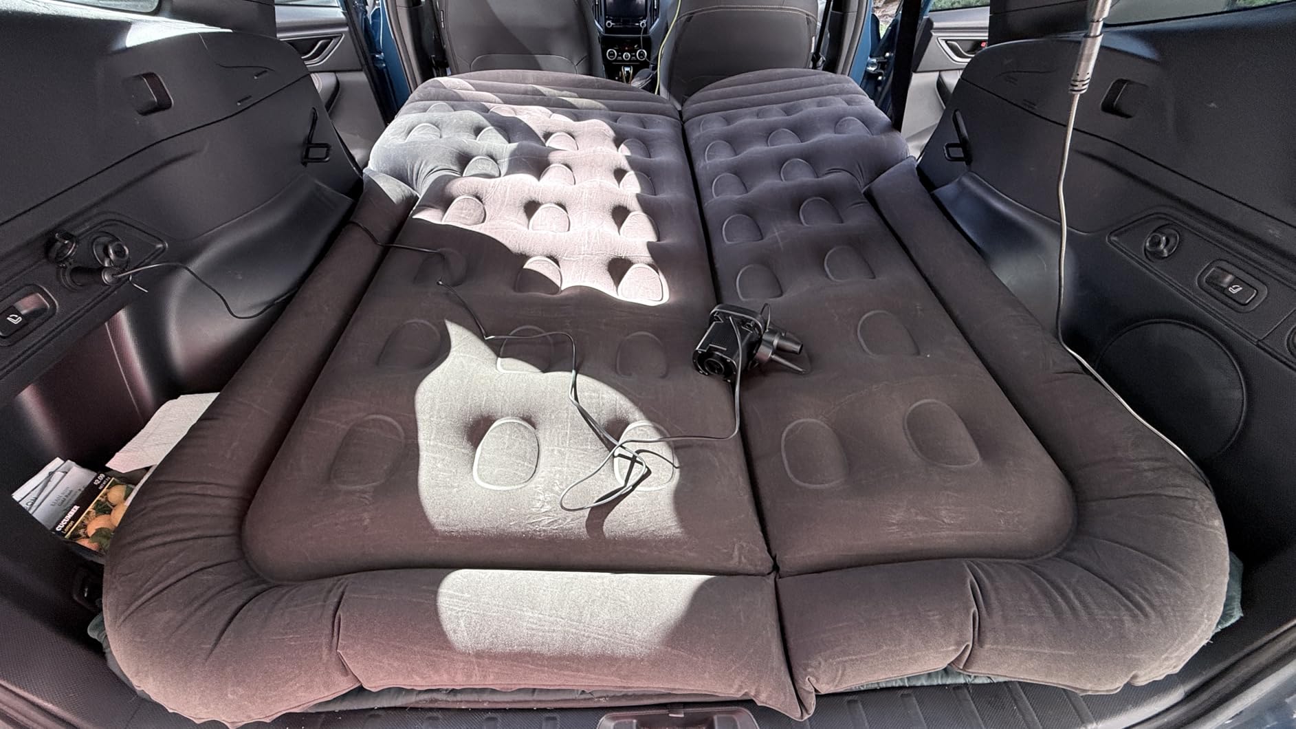 SAYGOGO SUV Air Mattress Camping Bed Cushion Pillow - Inflatable Thickened Car Air Bed with Air Pump Portable Sleeping Pad Mattress for Home Car Travel Camping Upgraded Version - Grey customer photo 1