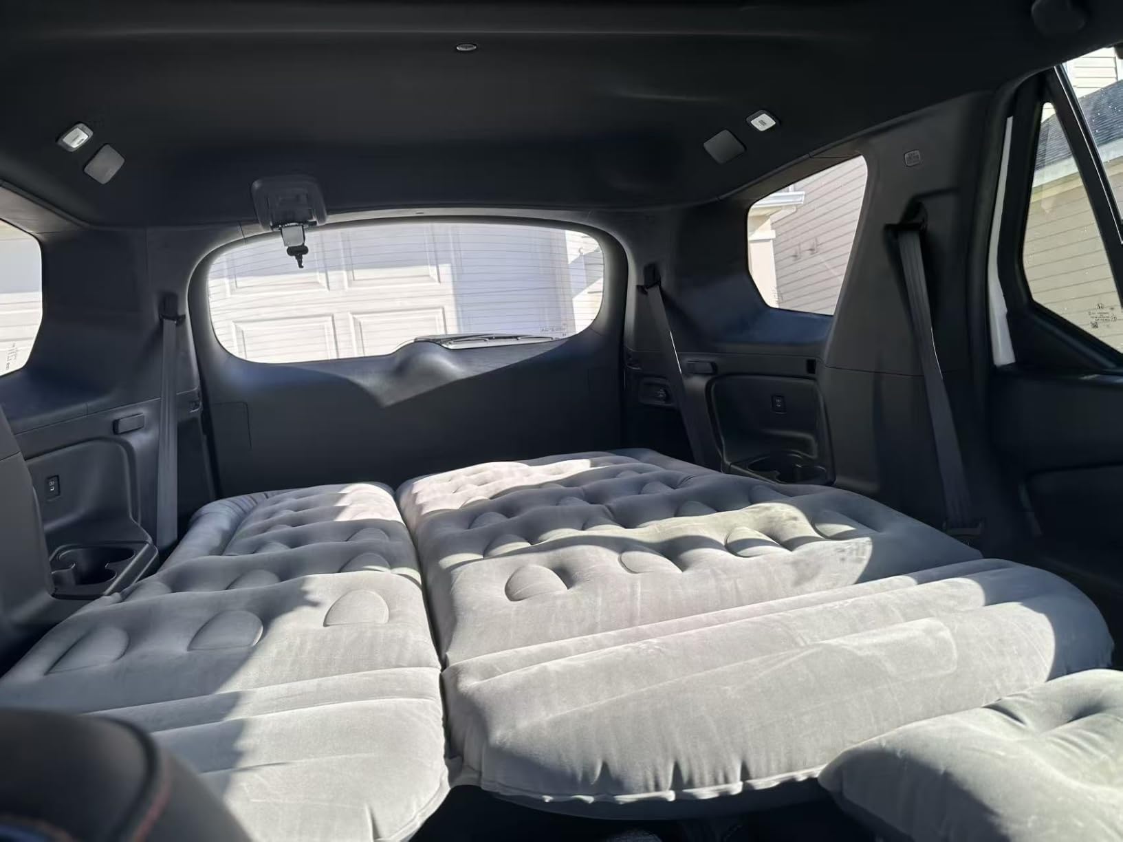 SAYGOGO SUV Air Mattress Camping Bed Cushion Pillow - Inflatable Thickened Car Air Bed with Air Pump Portable Sleeping Pad Mattress for Home Car Travel Camping Upgraded Version - Grey customer photo 2