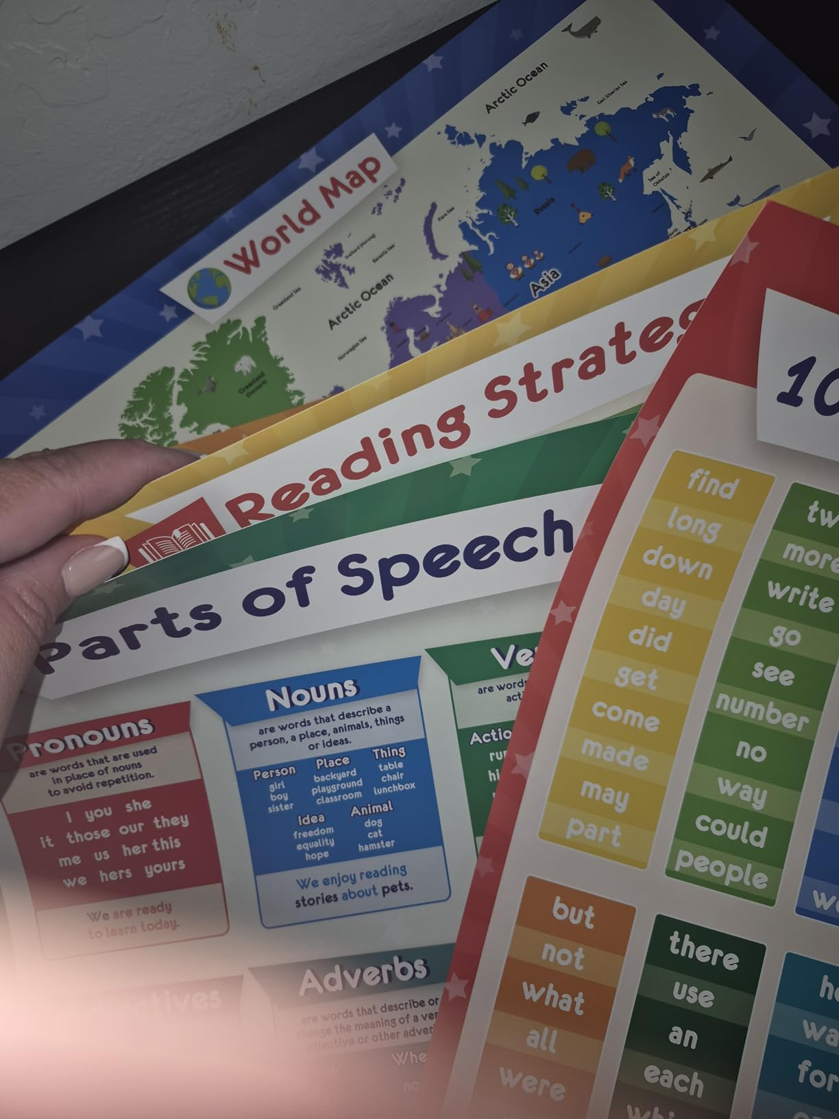 32 Set of 59 Educational Posters for Kids - 17x11, Multiplication Chart, ABC, World, USA Map, Periodic Table, Division, Homeschool Supplies - 17x11 customer photo 2
