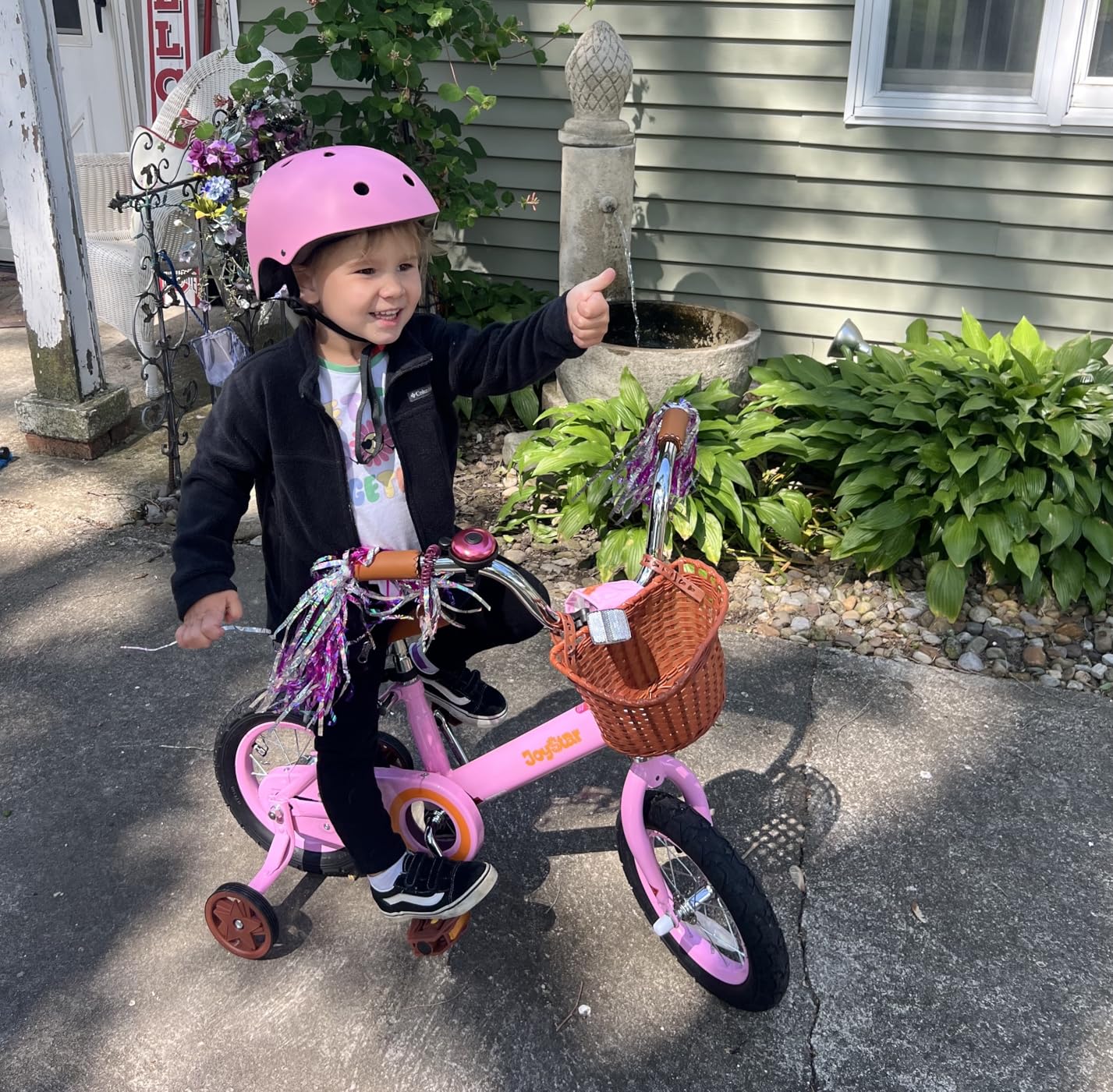 JOYSTAR Vintage Kids Bike with Training Wheels & Basket, 12 14 16 Inch Girls Bike for 2-7 Years Old, Toddler Bikes, Multiple Colors customer photo 1