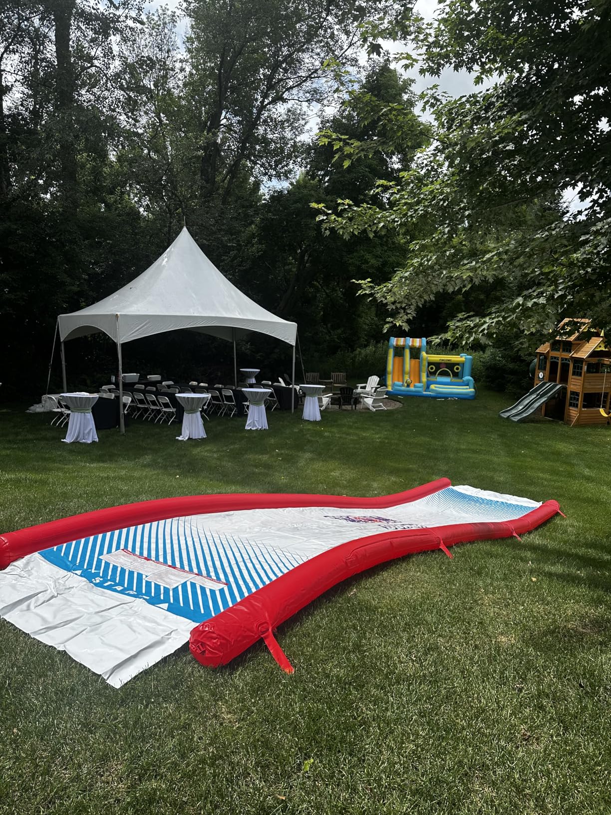 Wow Sports Super Inflatable Lawn Water Slide - 25 ft - Zigzag Sprinklers - Includes 2 Sleds - Kids & Adults customer photo 1