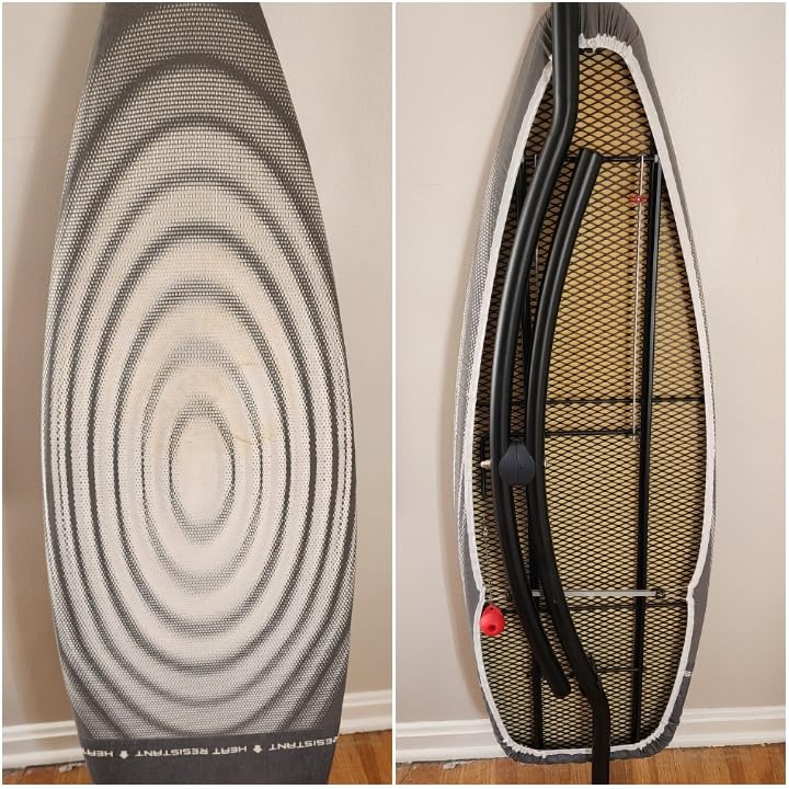 Brabantia Premium Ironing Board with Heat Resistant Parking Zone | X-Large (Size D) | Fairtrade Bubbles | Tall & Wide, Adjustable Height (31-40