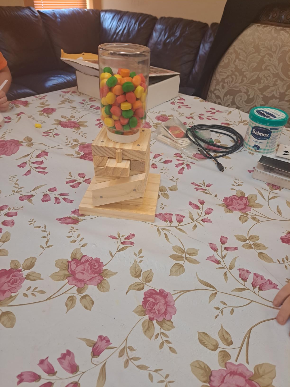 SparkJump Candy Dispenser Woodworking Kit - Complete STEM Building Kit for Kids with FSC-Certified Wood, Paints & Tools, DIY Gumball Machine Craft for Boys & Girls, Ages 6+ customer photo 2