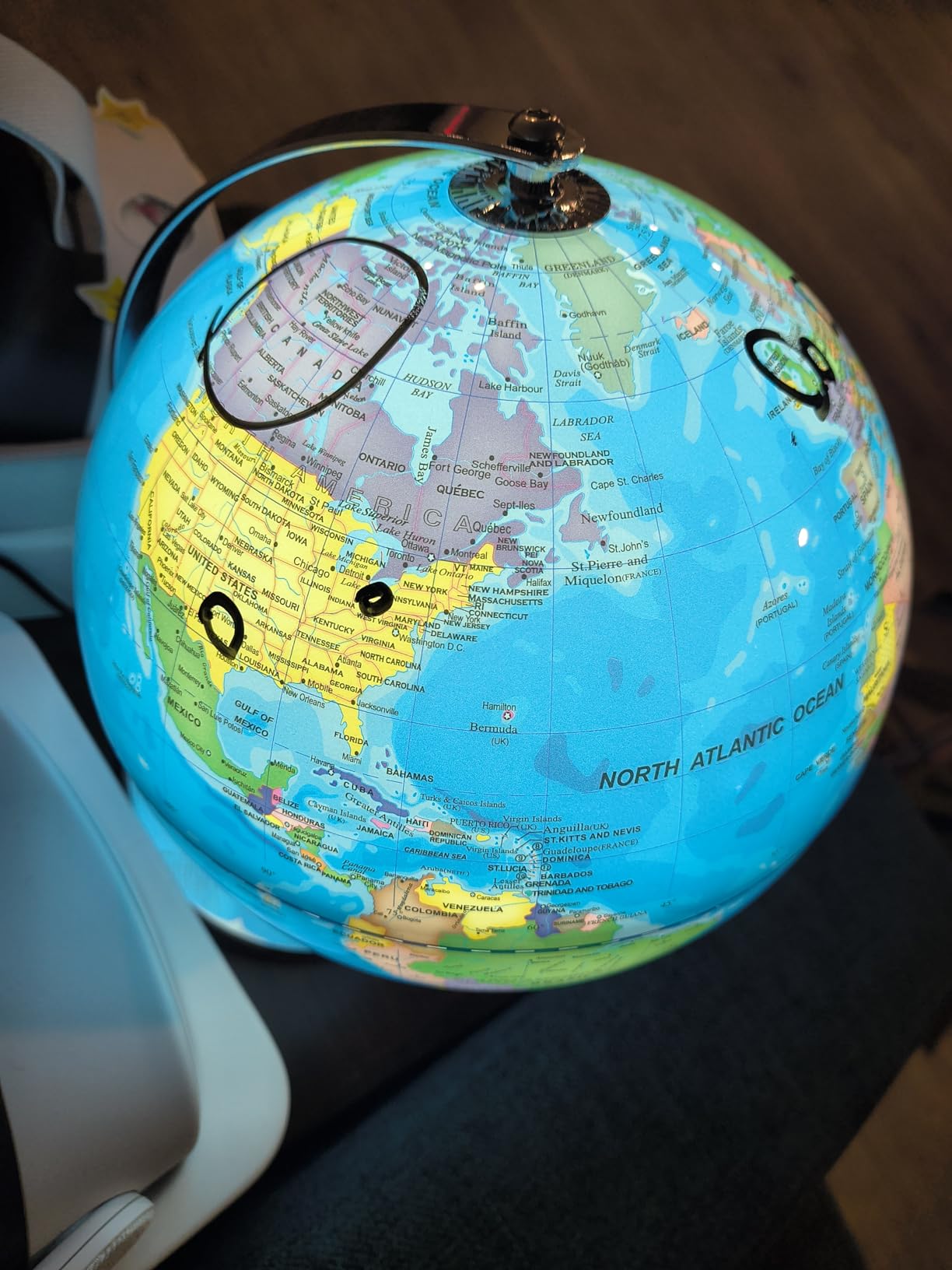 POOCCI 6 in 1 Illuminated World Globe for Kids & Adults All Ages High Clear Map, Illuminates Educational Interactive STEM Toy, Light Up Kids Globe Lamp customer photo 1