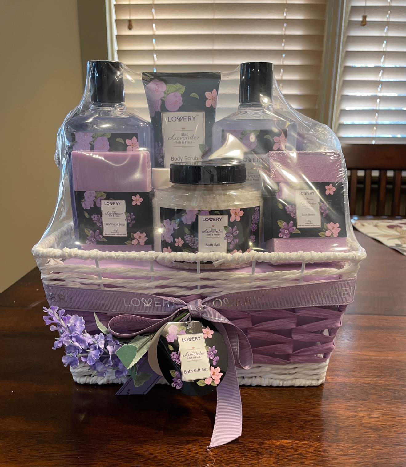 Gifts for Women, Moms, Lavender & Lilac Spa Gift Basket Set - Handmade Soap, Potpourri, Bath Bomb, Jojoba Oil, Organic Lip Balm & More customer photo 2