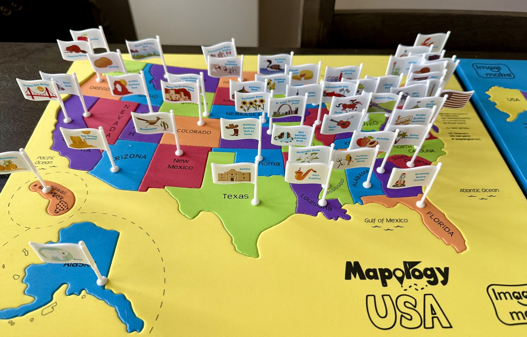 Imagimake Mapology USA & World Map Puzzle with Flags, Capitals, Stickers | Educational Toys for Ages 5-7 | Geography Toys customer photo 2