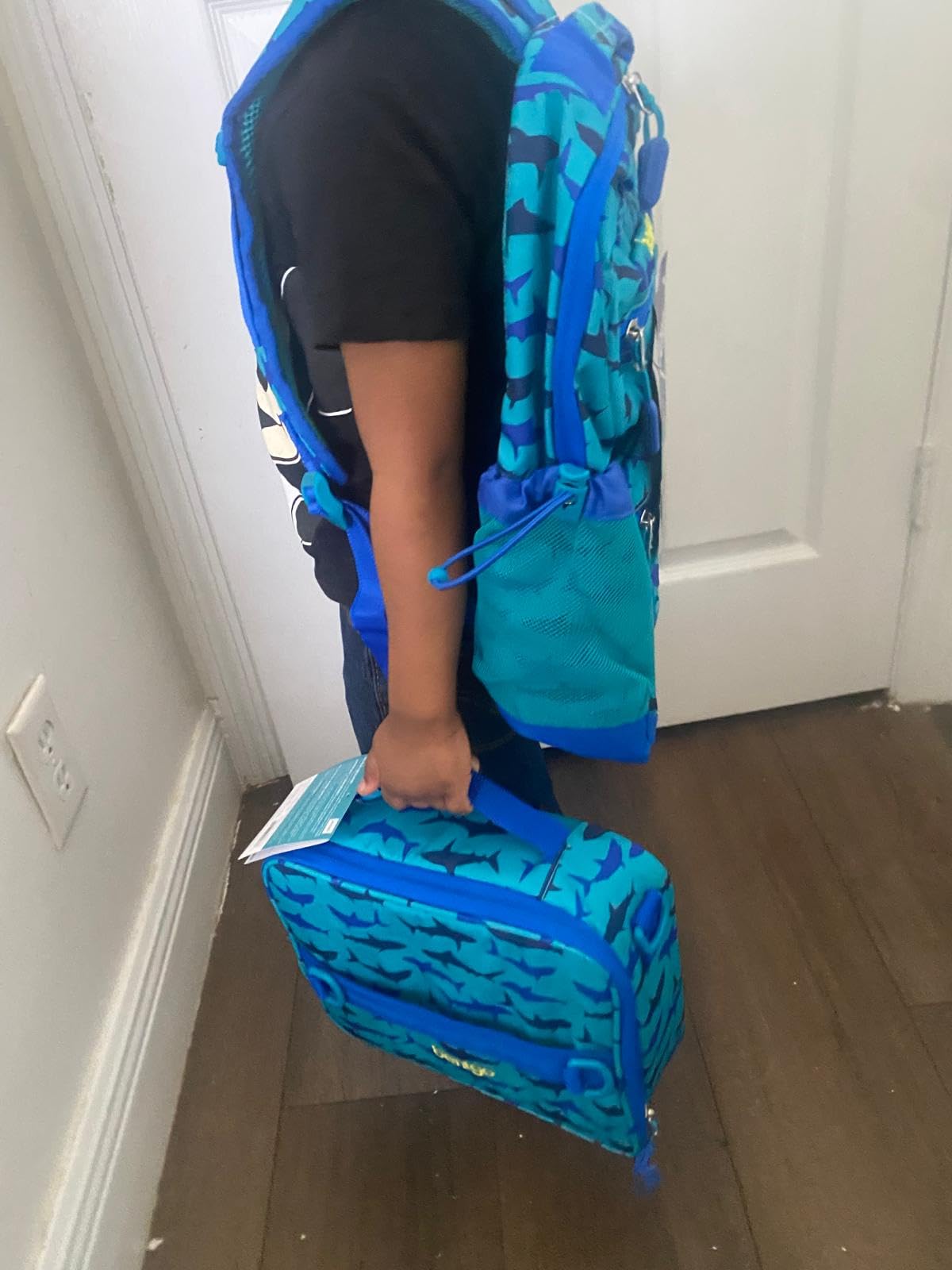 Bentgo Kids Lunch Bag - Durable, Double-Insulated Lunch Bag for Kids 3+; Holds Lunch Box, Water Bottle, & Snacks; Easy-Clean Water-Resistant Fabric & Multiple Zippered Pockets (Dinosaur) customer photo 2