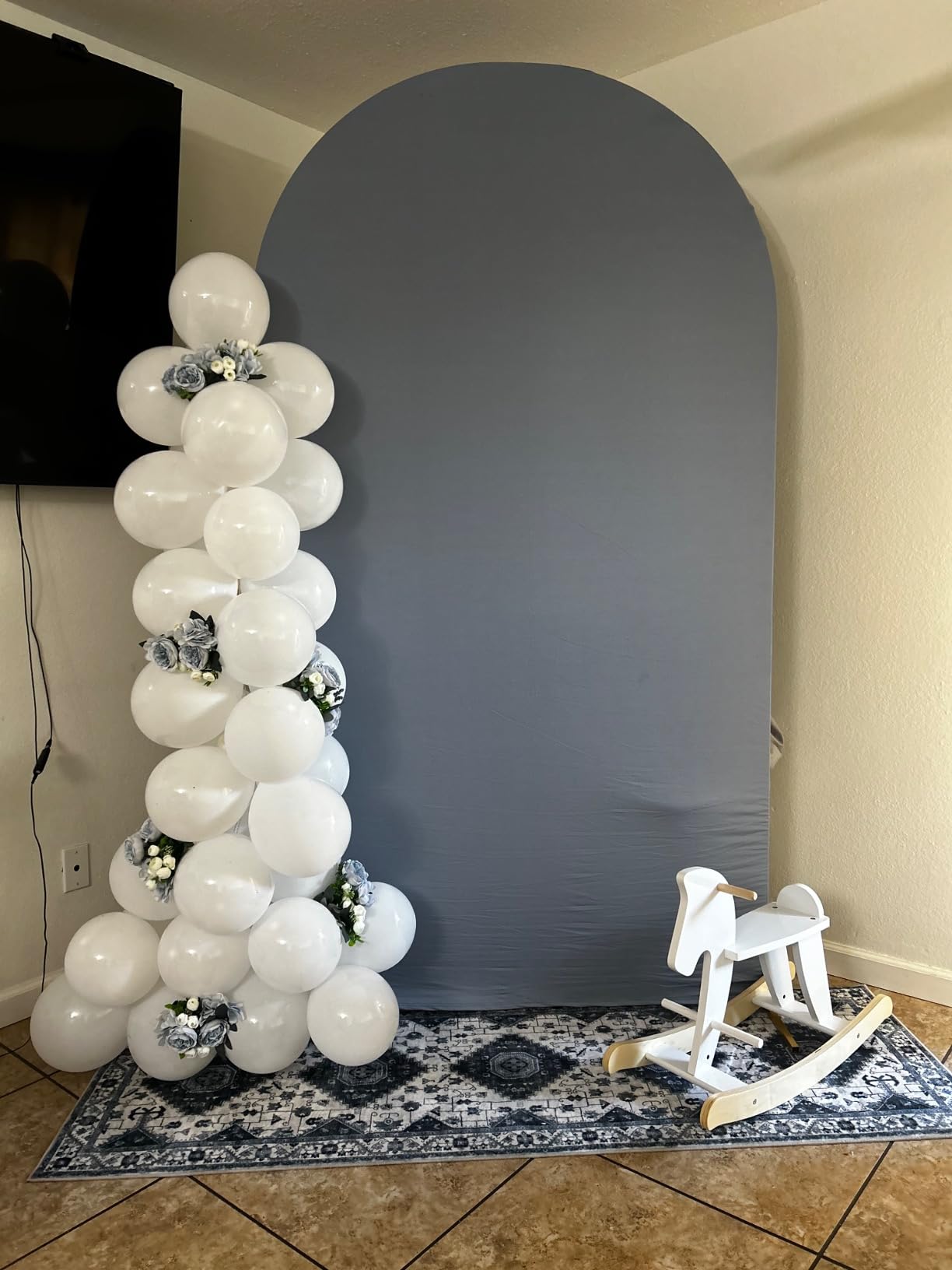 Qaba Wooden Rocking Horse Toddler Baby Ride-on Toys for Kids 1-3 Years with Classic Design & Solid Workmanship, White customer photo 2