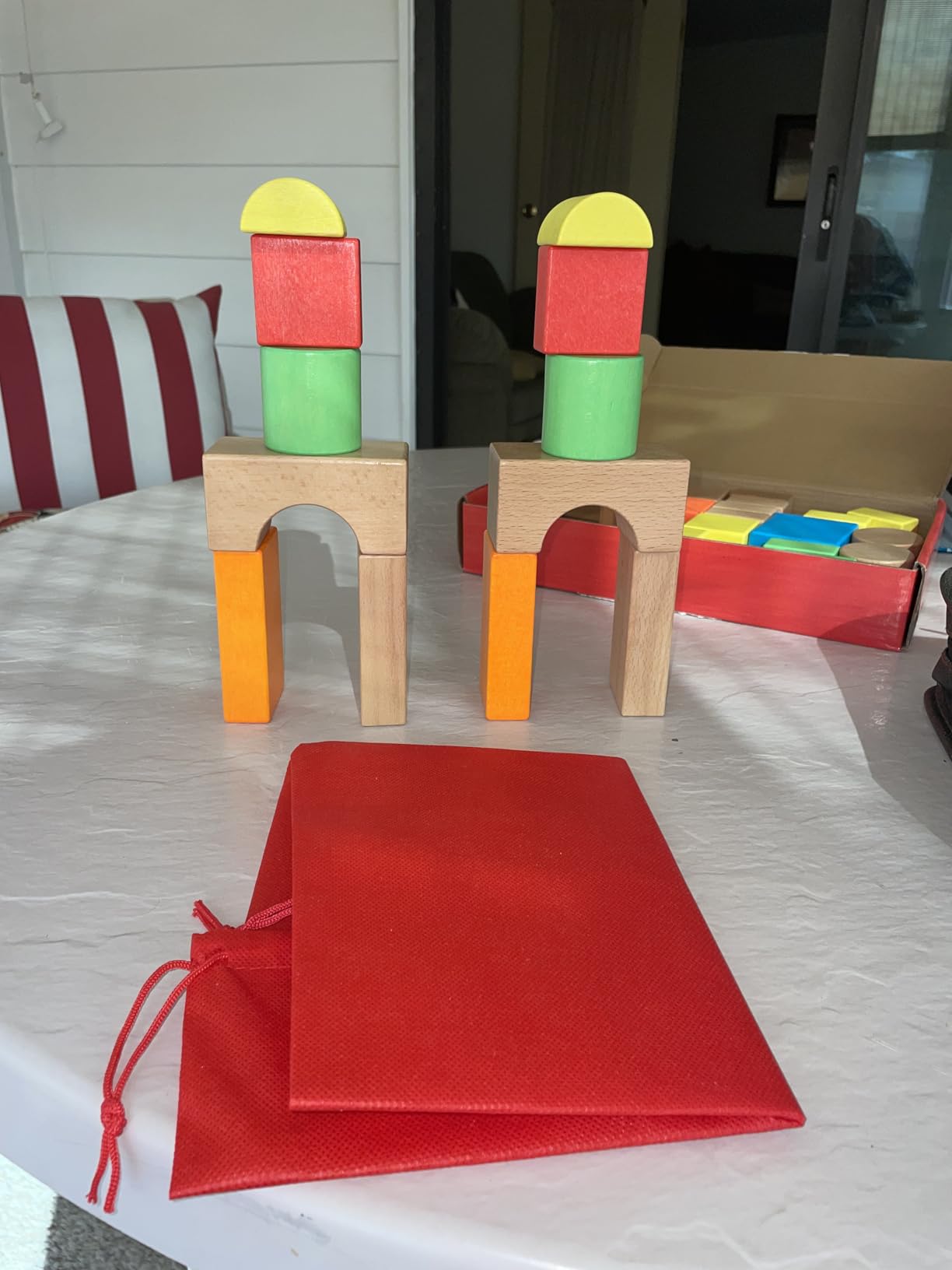 Migargle Large Wooden Building Blocks Set - Educational Preschool Stacking Toys with Storage Bag, Toddler Gifts for Boys Girls Ages 3+ customer photo 1