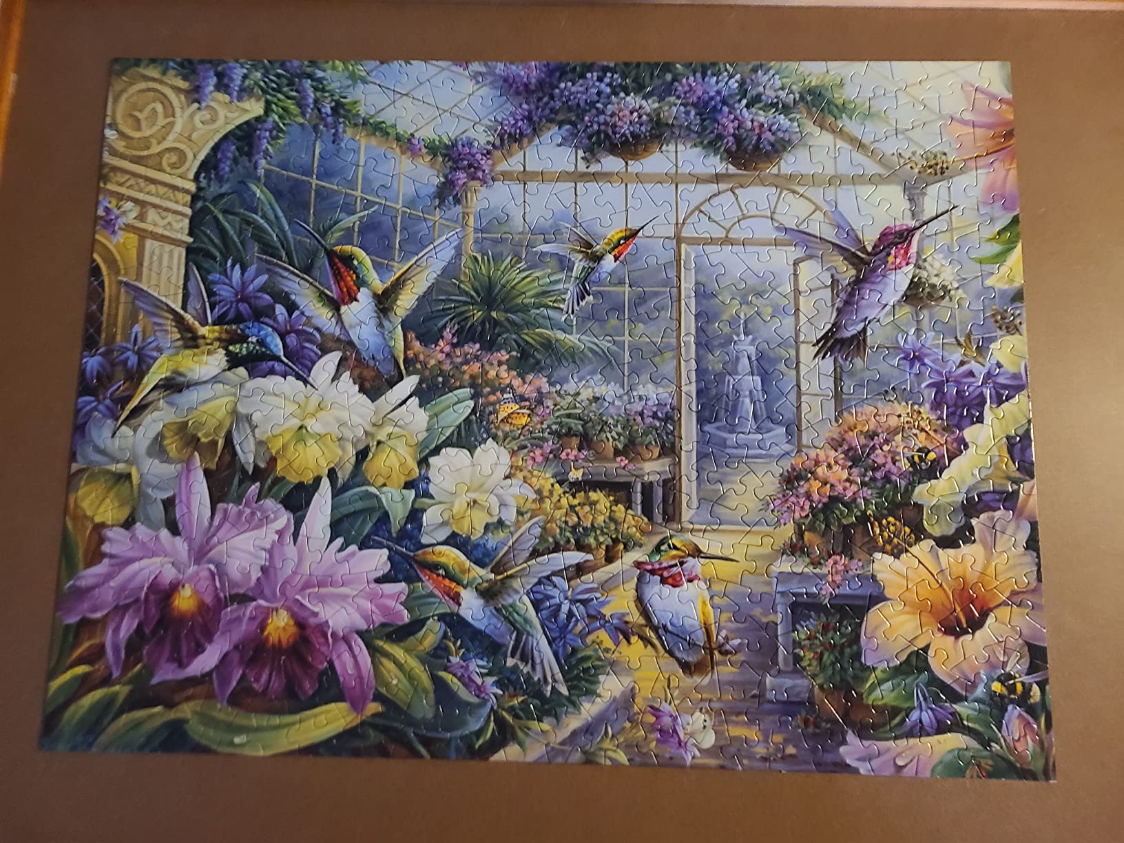 Bits and Pieces - 1500 Piece Jigsaw Puzzle for Adults - Antique Greenhouse - Bird Fountain Beautiful Flower Garden Jigsaw Puzzle by Artist Oleg Gavrilov customer photo 1