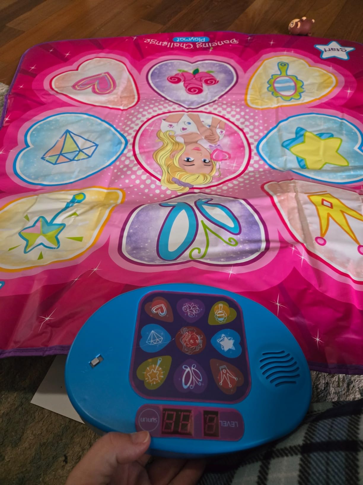 SUNLIN Dance Mat - Rhythm Step Play Mat - Dance Game Toy Pad with LED Lights, Gift for Kids Girls 3-8, Adjustable Volume, Built-in Music, 3 Challenge Levels customer photo 2
