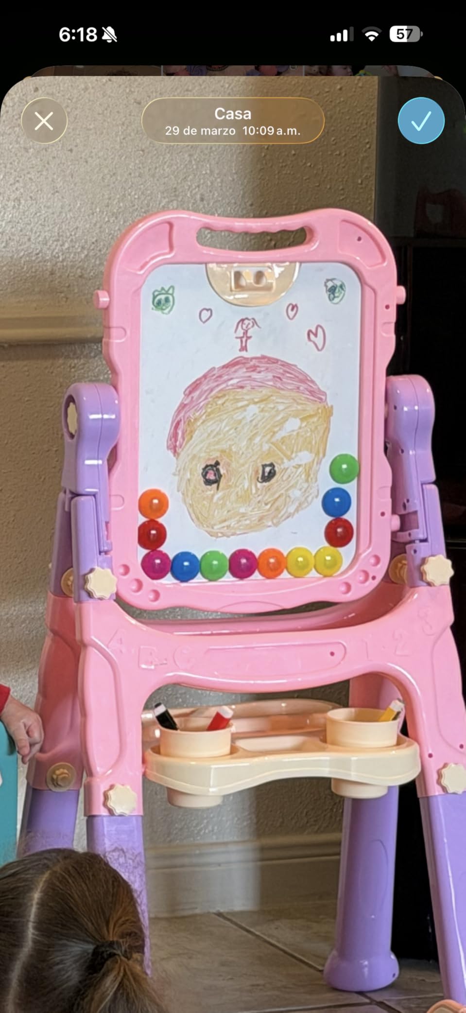 Mojitodon Art Easel for Kids, Adjustable Standing Rotatable Double Sided Easel with Painting Accessories for Toddlers Boys and Girls-Pink customer photo 1