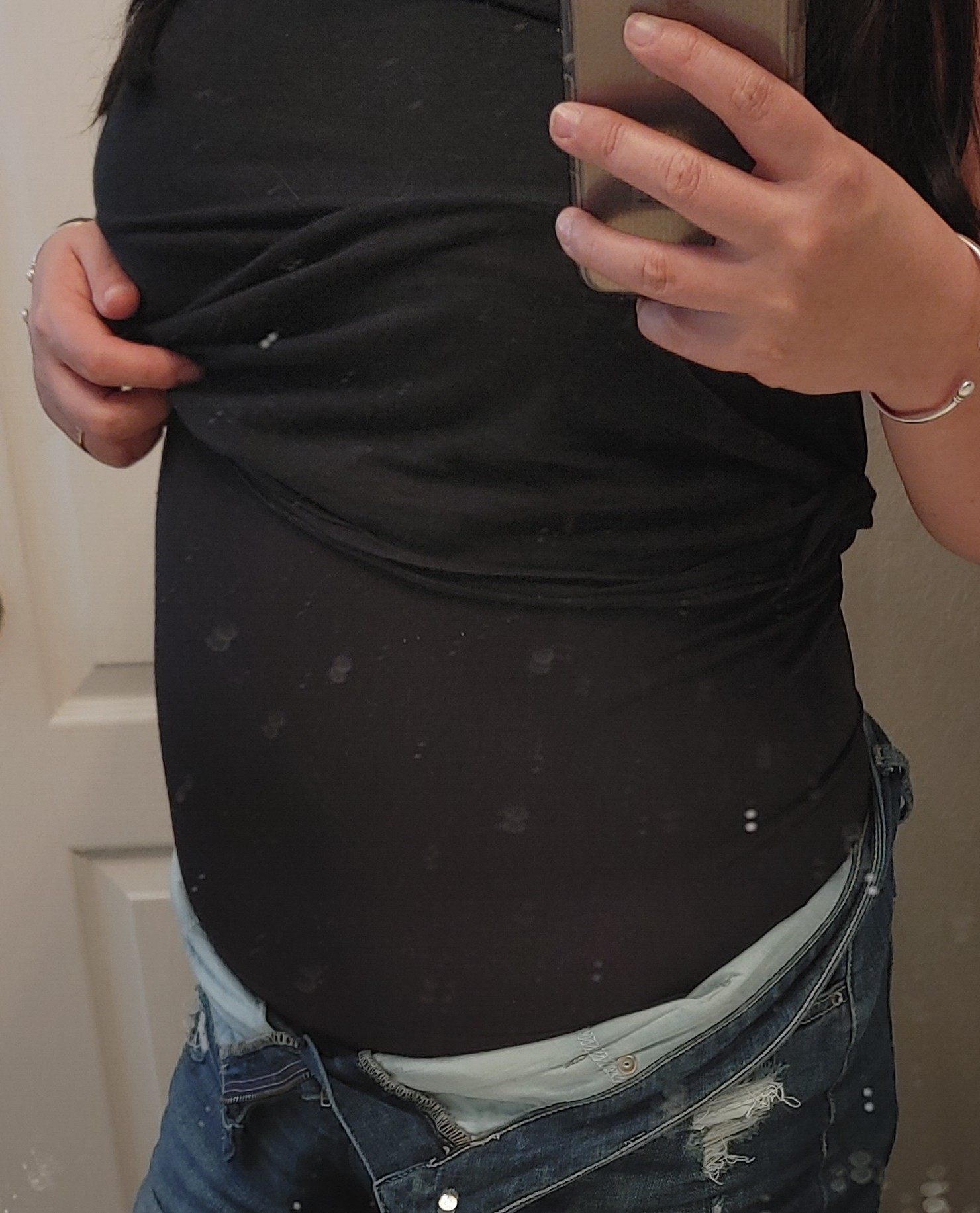 Rheane Belly Band Pregnancy Support Band Plus Size Belly Band For Pregnancy (Black+White+Grey 3) customer photo 1