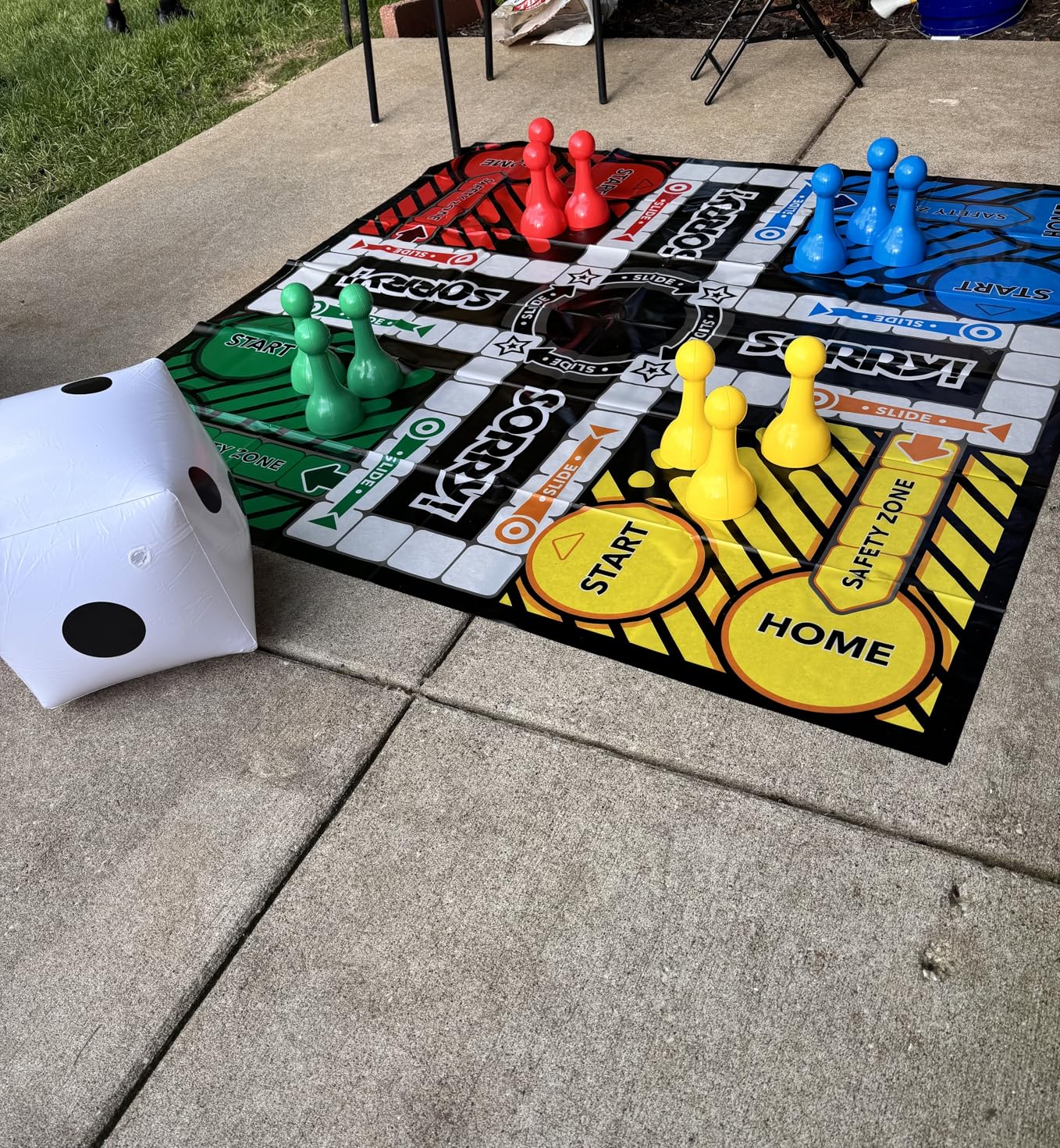 Giant Sorry Classic Family Board Game Indoor Outdoor Retro Party Activity Summer Toy with Oversized Gameboard, for Adults and Kids Ages 6 and up customer photo 1