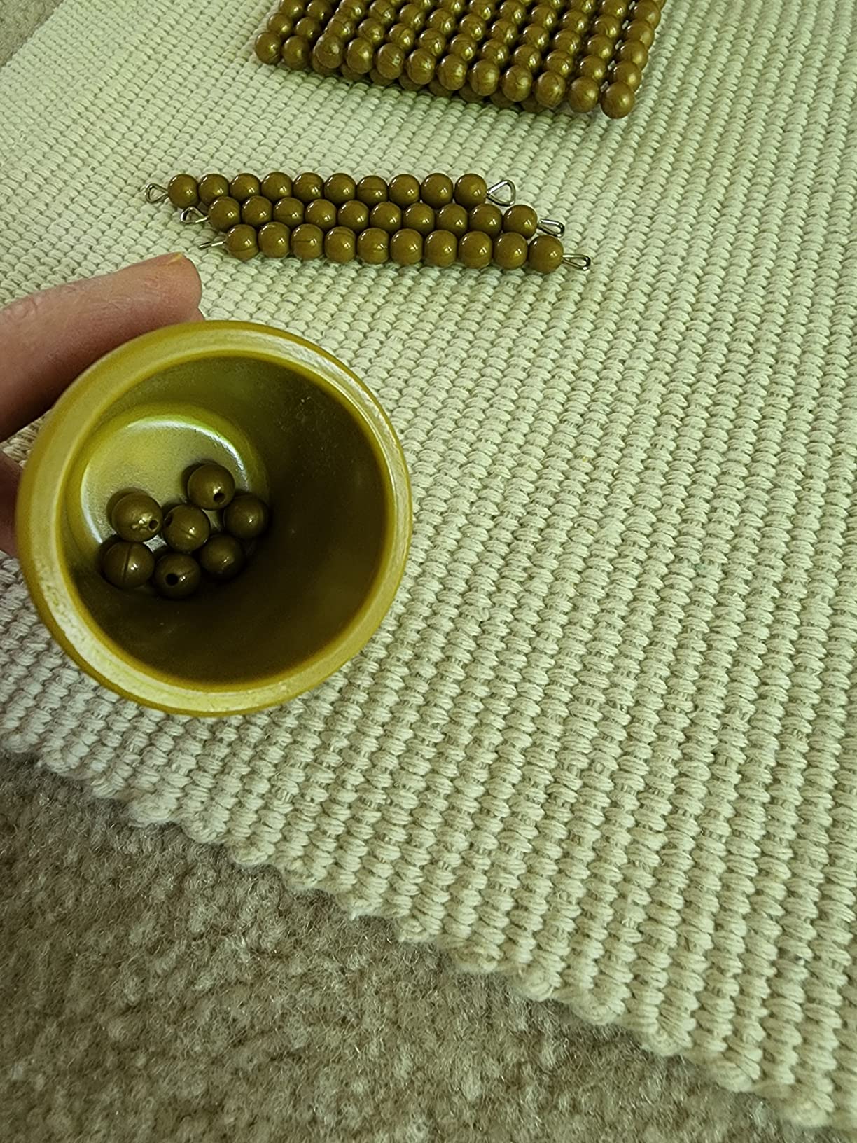 Kghios Montessori Math Beads Toys Materials for Toddlers Golden Beads and Cards Materials Bank Game Thousand Cube Decimal System Mathematics Teaching Materials Baby Preschool Education Toys customer photo 1